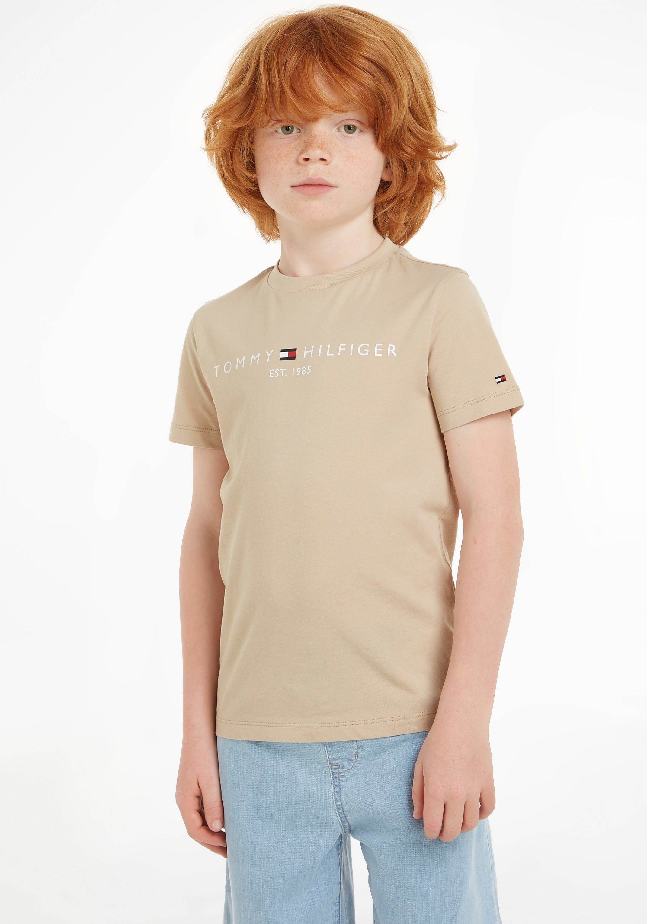 Tommy Hilfiger T-Shirt U ESSENTIAL TEE S/S mit Logodruck White Clay
