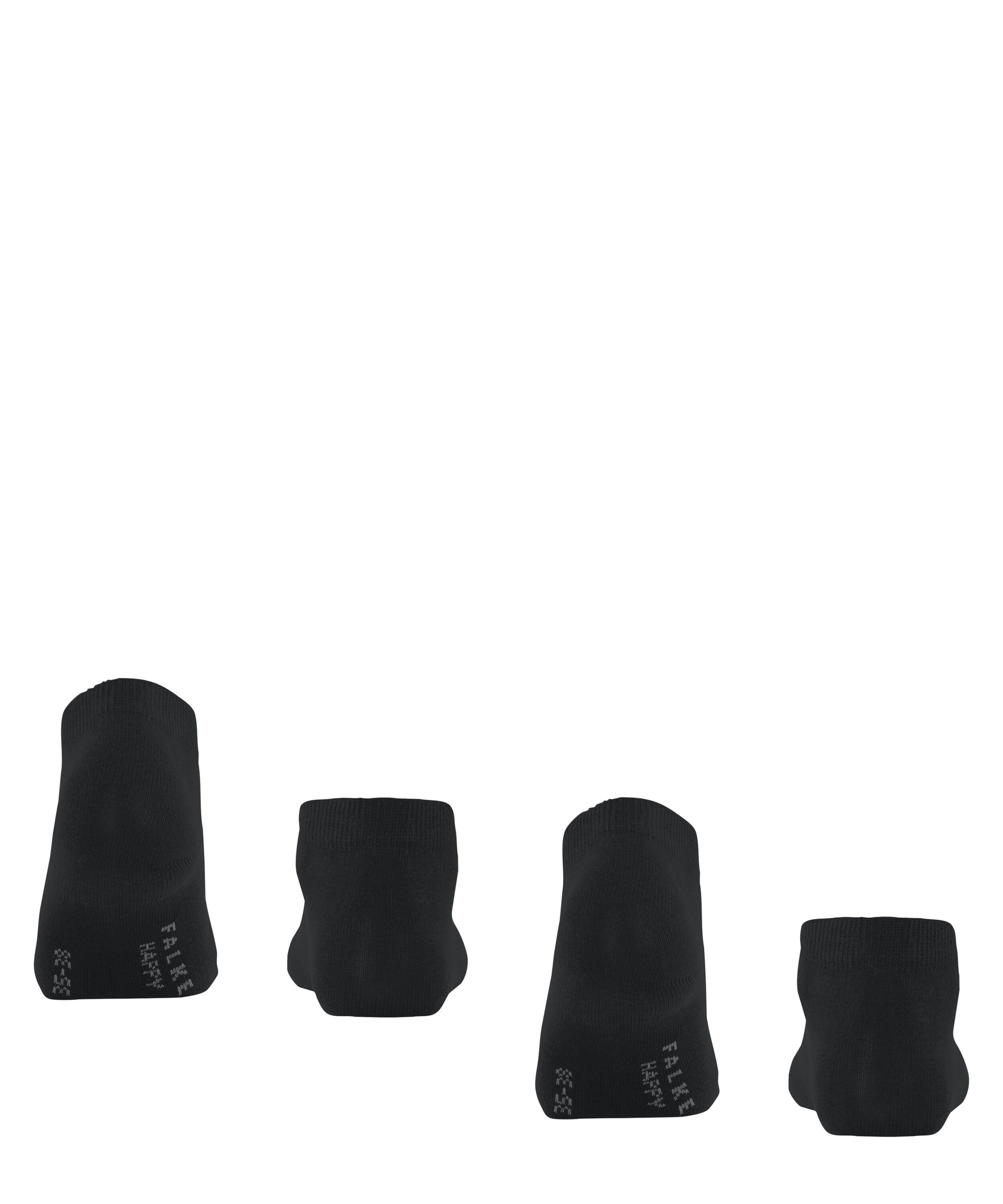 FALKE Sneakersocken Happy 2-Pack (2-Paar) 2 (3000) Baumwollsneakern aus black Paar Set