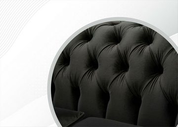 JVmoebel Chesterfield-Sofa, Chesterfield 2 Sitzer Sofa Schwarz Design Couchen Polster Sofas