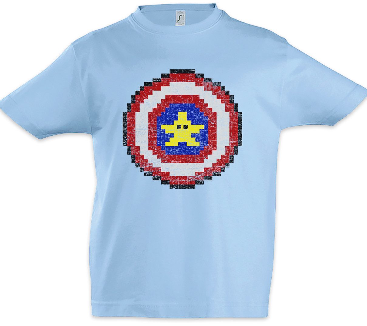 Print-Shirt Captain Pixel Kinder T-Shirt Super Gamer 8 Bit Geek Retro Game Nerd