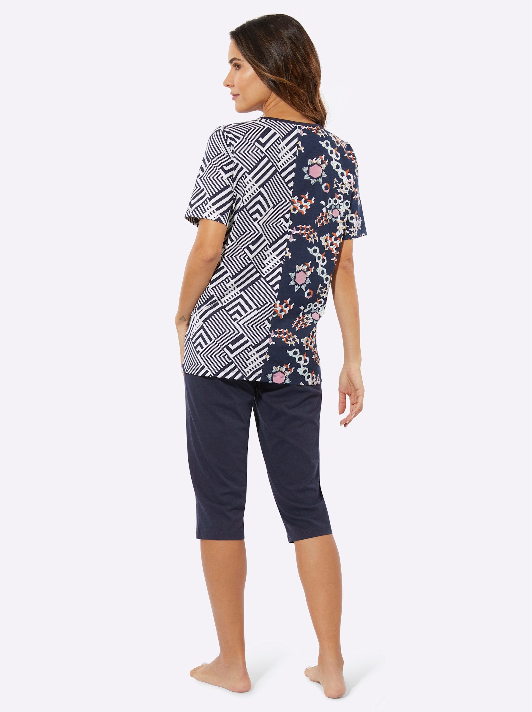 Sieh an! Schlafanzug Capri-Schlafanzug Kurzarm