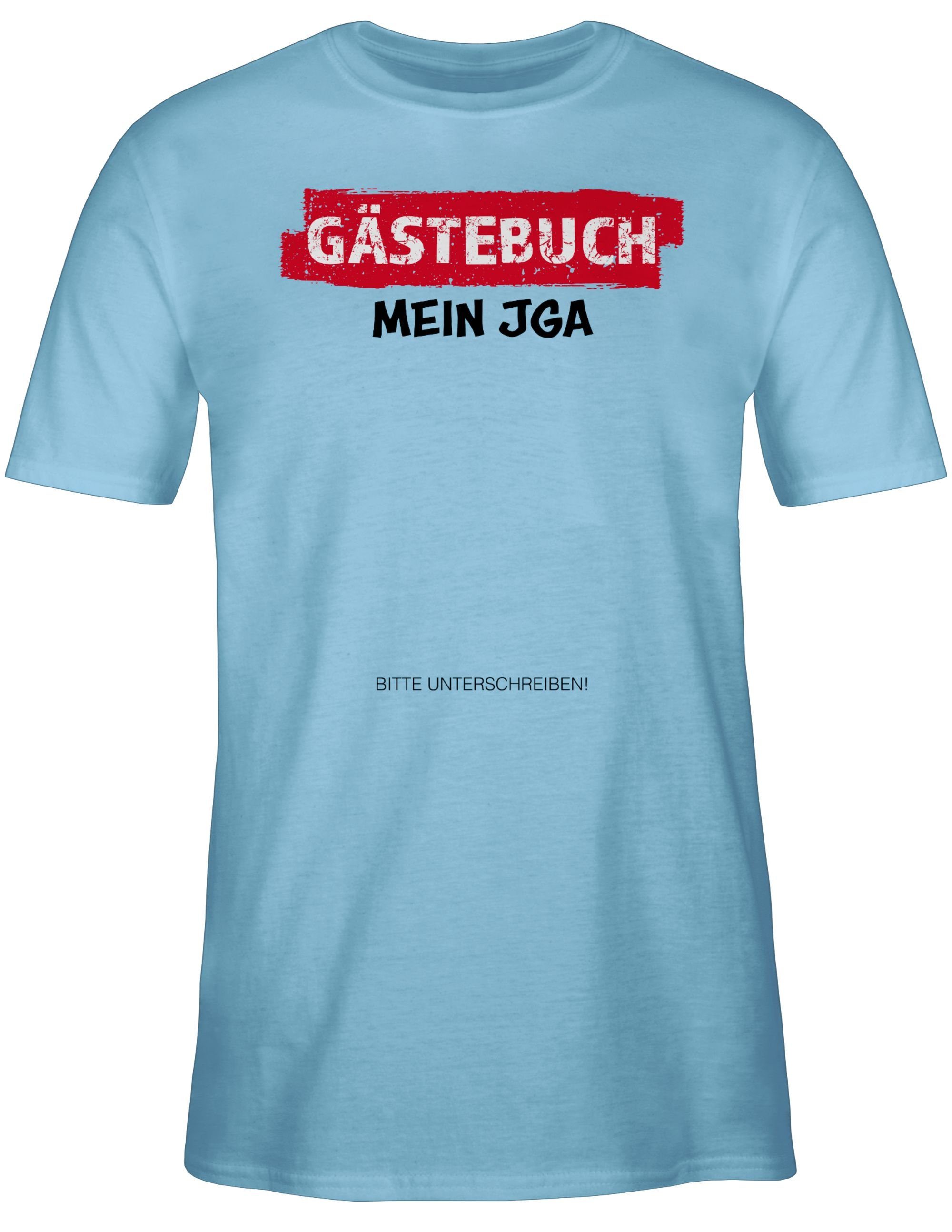 Shirtracer T-Shirt JGA Gästebuch I Unterschreiben Gäste JGA Männer 2 Hellblau