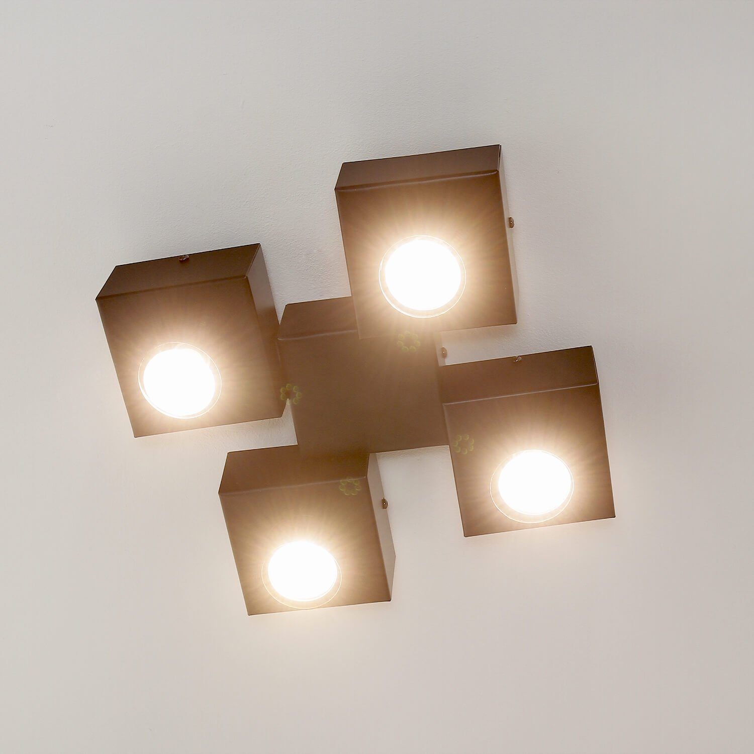 Design ohne Licht-Erlebnisse 4-flammig Leuchtmittel, Deckenleuchte Moderne Schwarz Metall SKYE, Deckenleuchte