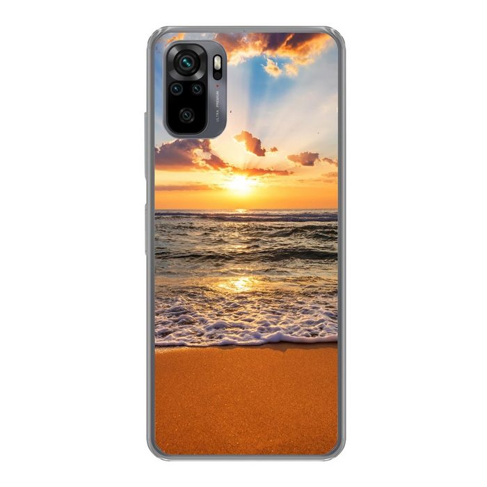 MuchoWow Handyhülle Strand - Sonnenuntergang - Meer - Wolken - Horizont Phone Case Handyhülle Xiaomi Redmi Note 10 Silikon Schutzhülle
