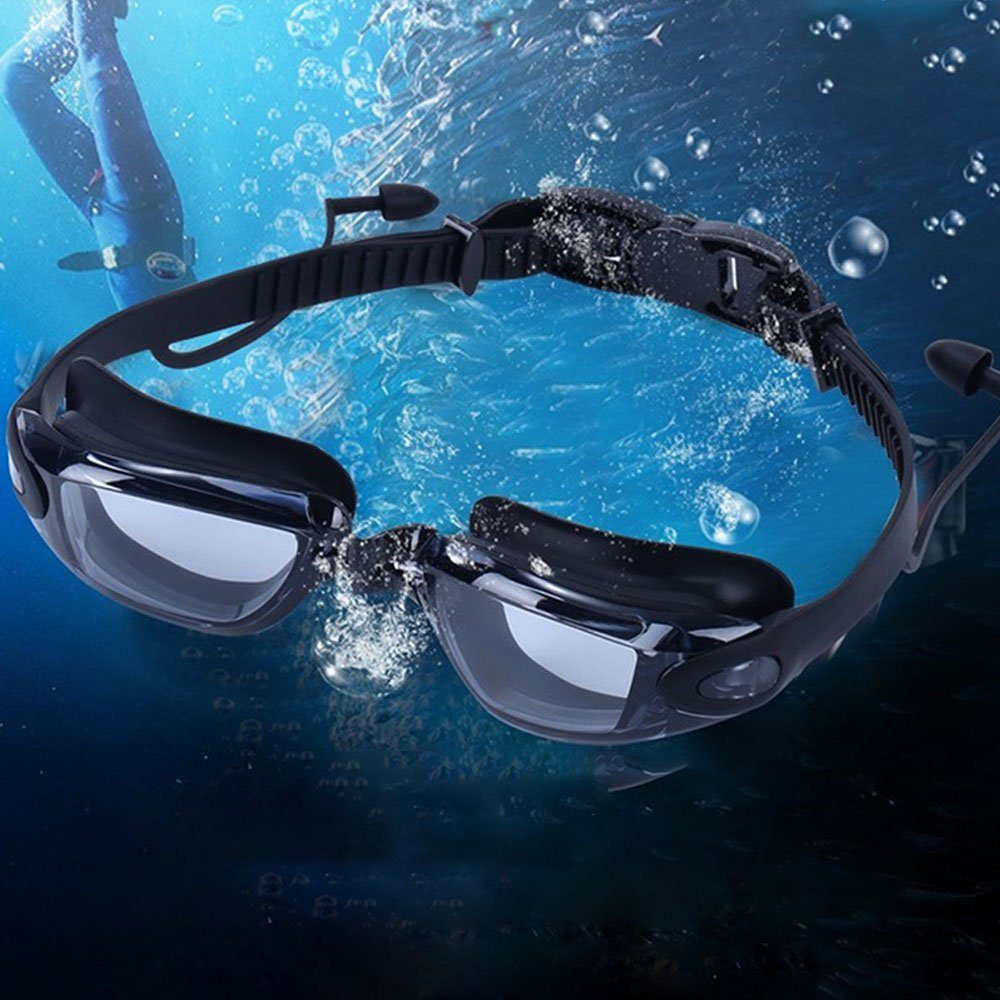 Schwimmbrille für Schwimmbrille, und Schwarz Breiten Damen mit Gläser Schwimmbrille Dsen Herren