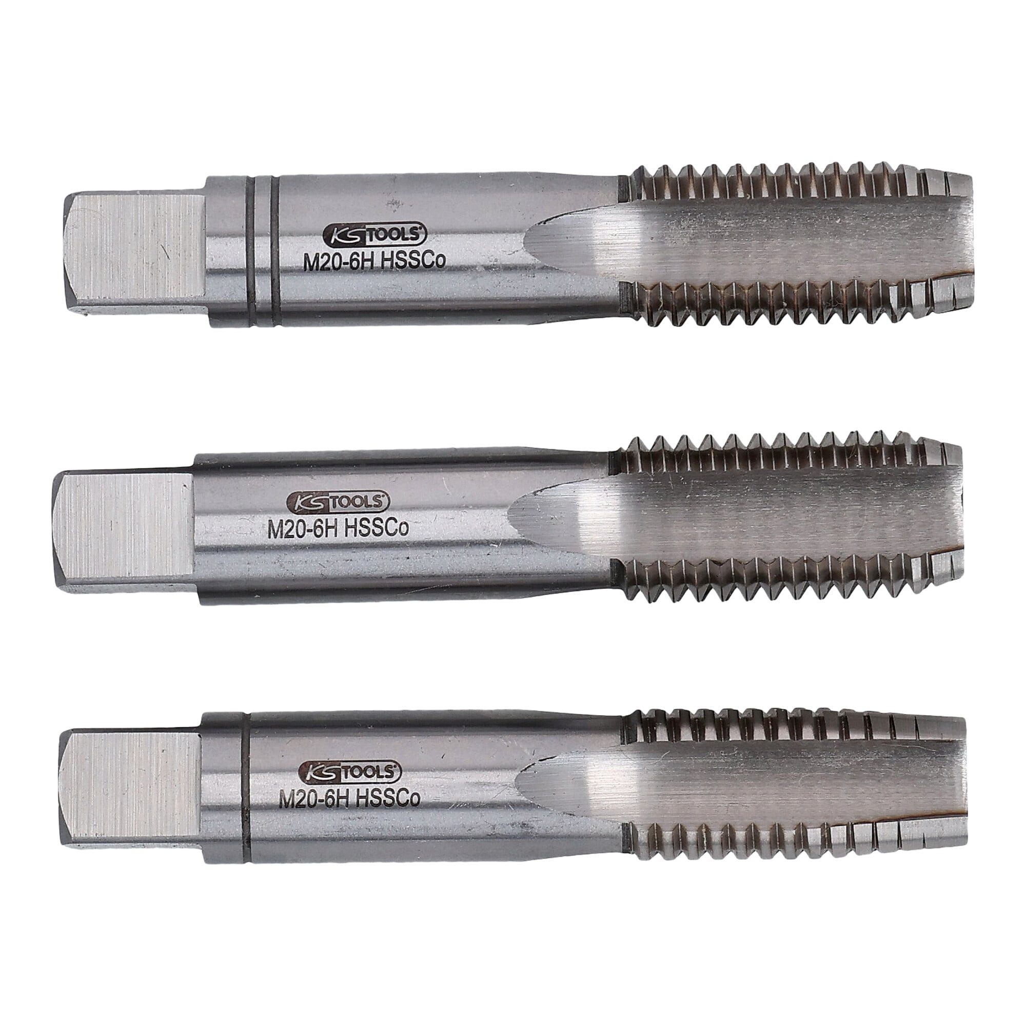 KS Tools Gewindebohrer KS Tools HSS CO Handgewindebohrer-Satz M, M20x2,5, 3-teilig
