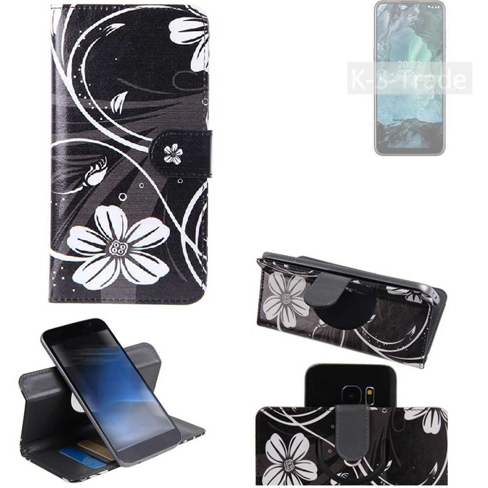 K-S-Trade Handyhülle für Nokia G11, Schutzhülle Handyhülle Hülle 360° Wallet Case ''Flowers''