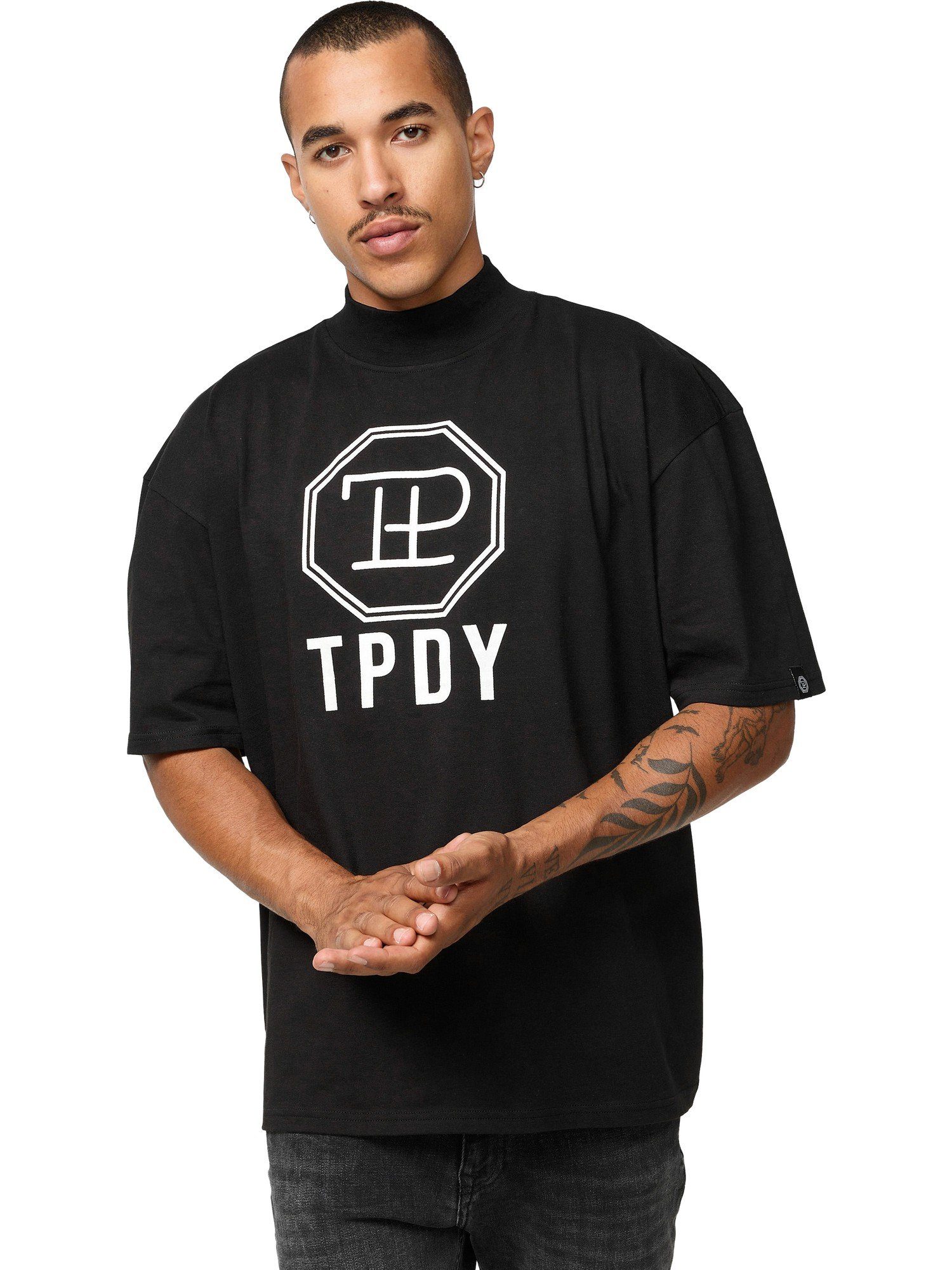 trueprodigy Oversize-Shirt Mikka Logoprint Stehkragen dicker Stoff günstig online kaufen