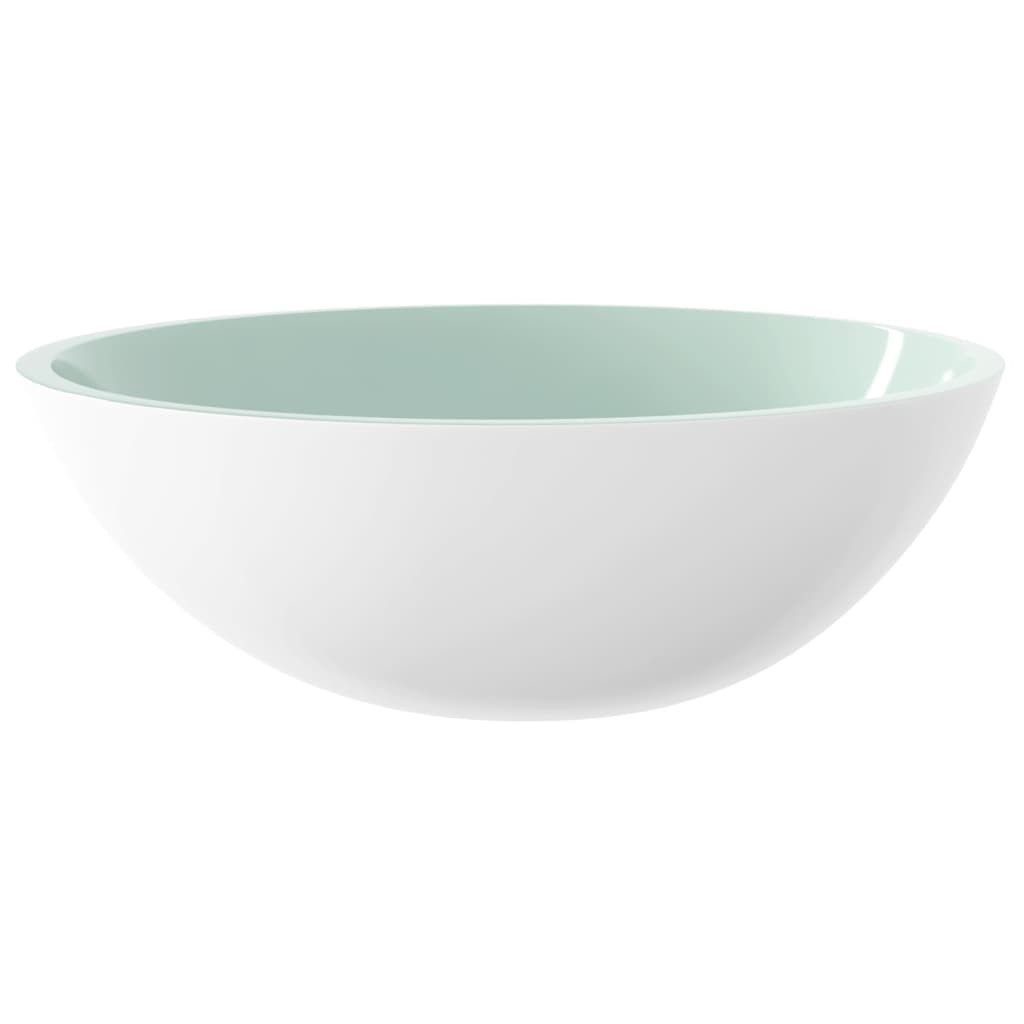 vidaXL Waschbecken Waschbecken Glas 50x37x14 cm Weiß