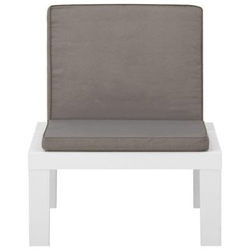 furnicato Gartenstuhl Gartenstühle mit Auflagen 2 Stk. Kunststoff Weiß