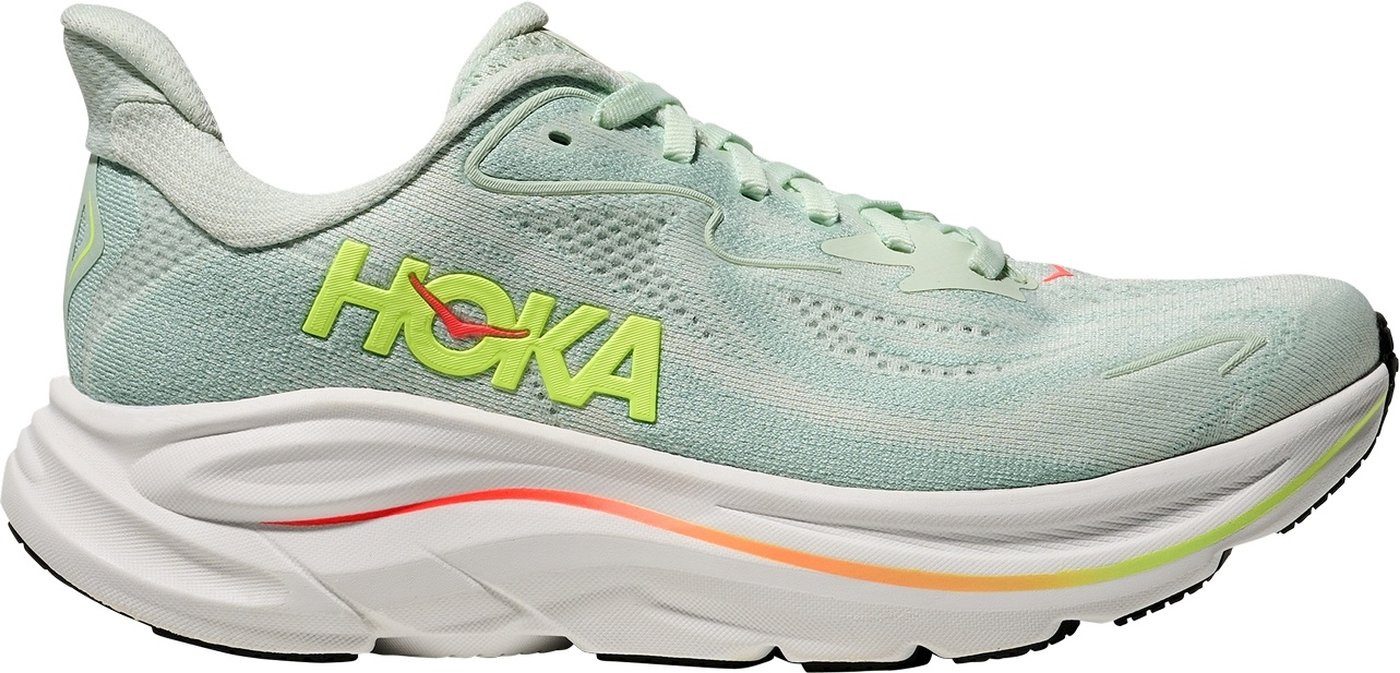 Hoka One One W CLIFTON 10 WIDE SEA GLASS / NEON FLAME Laufschuh