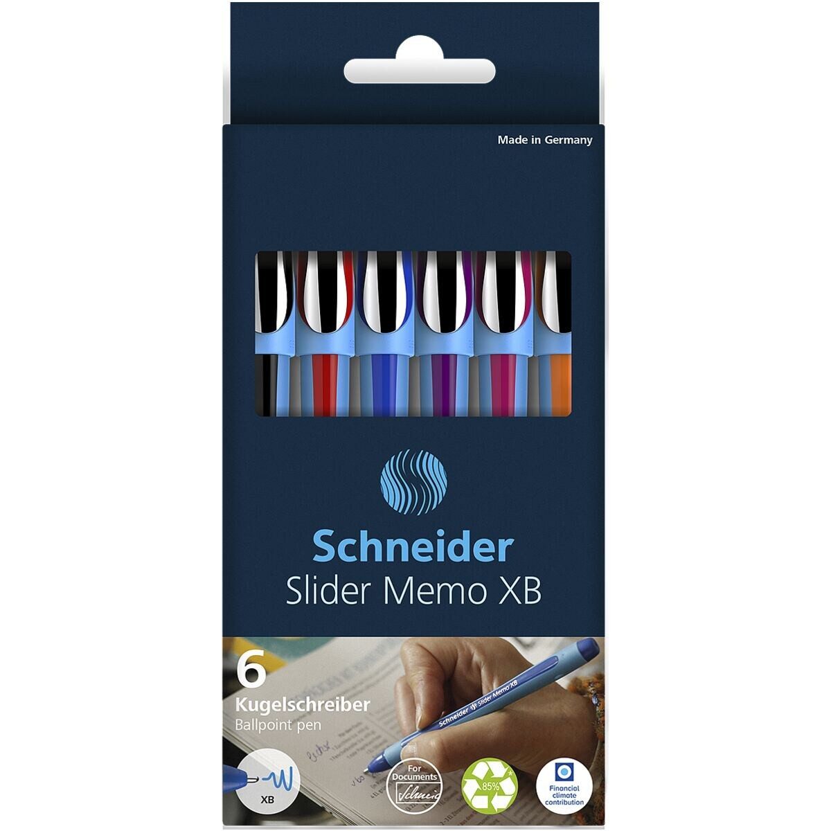 Schneider Kugelschreiber Slider Memo XB 150296, (6-tlg), im Etui, Strichbreite: 0,7 mm (XB)