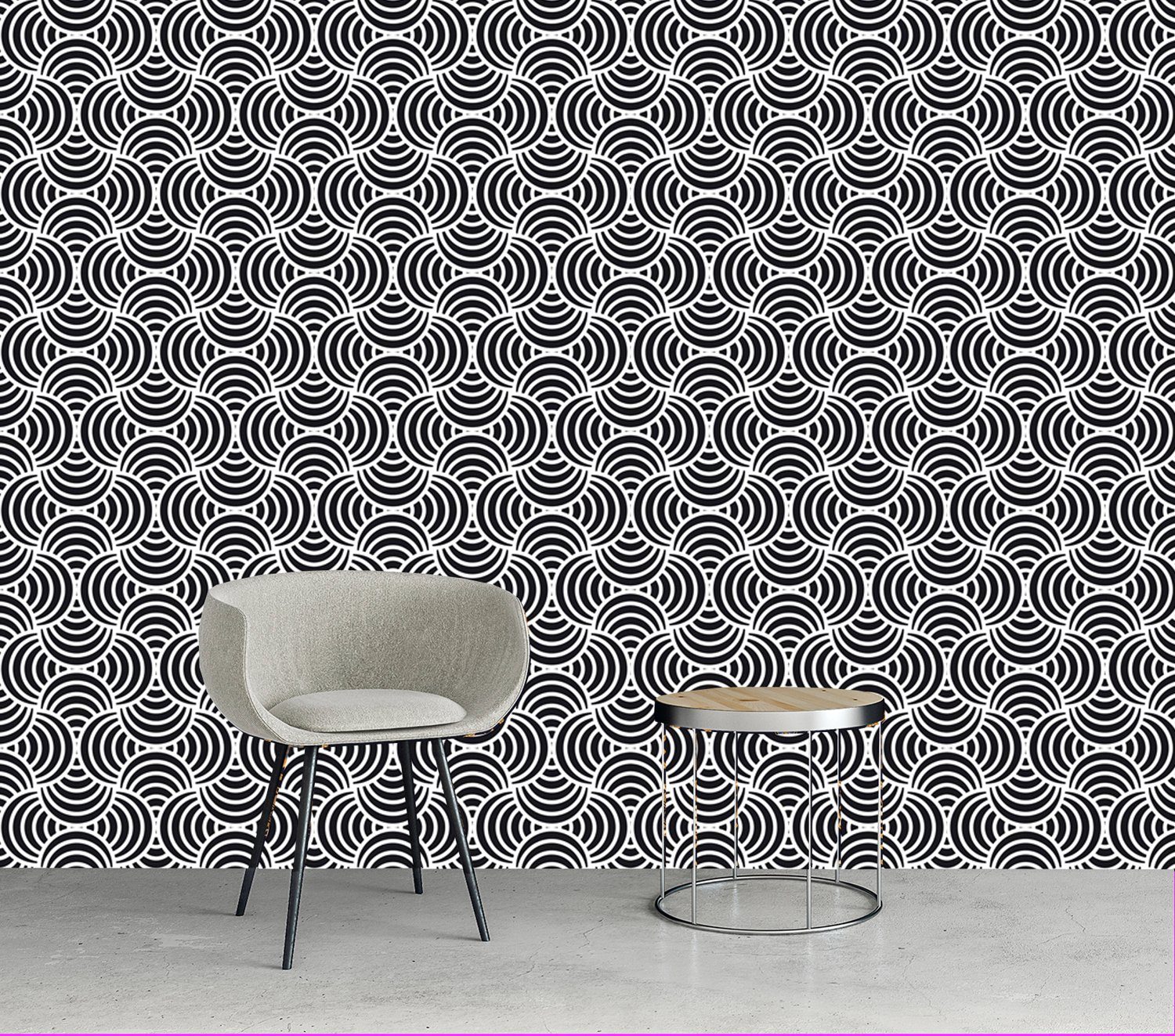 queence Vinyltapete Mina, glatt, 3D-Optik, Motiv, bedruckt, gemustert, gepunktet, 90x250cm, selbstklebend, kinderleichte Anbringung, Sticker