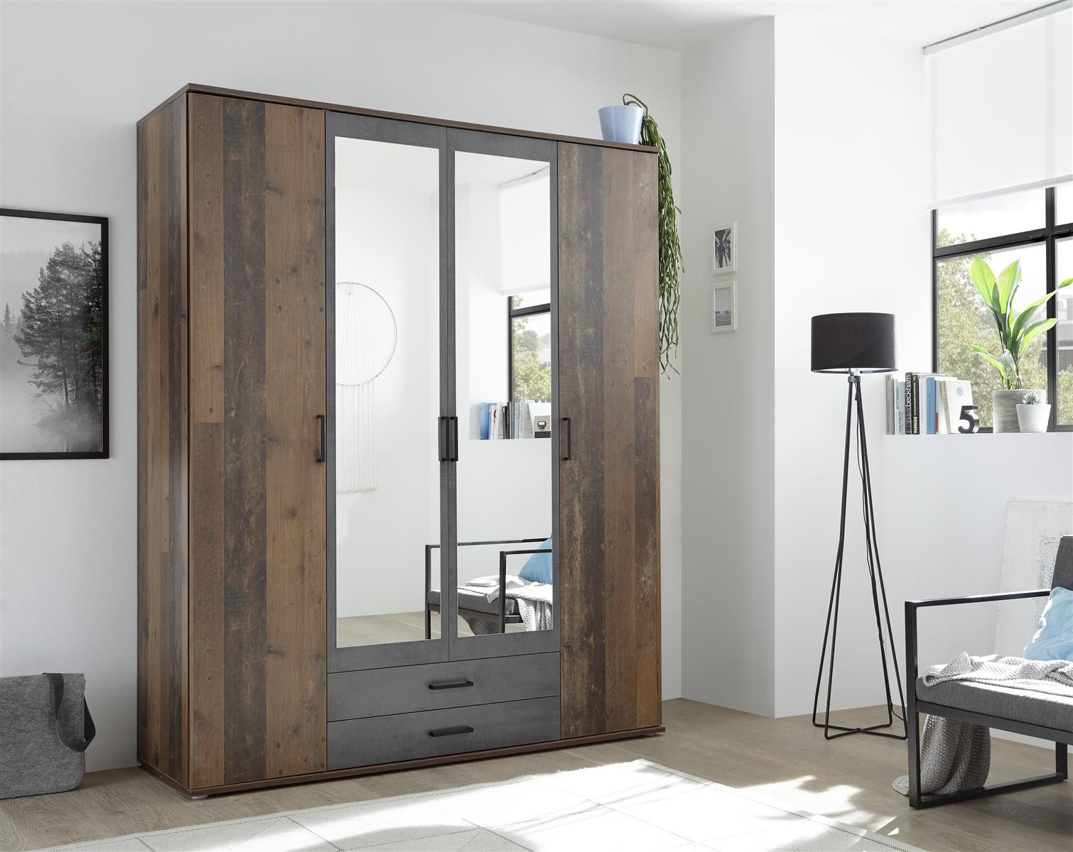 möbelando Kleiderschrank Cilli 159 x 197 günstig online kaufen