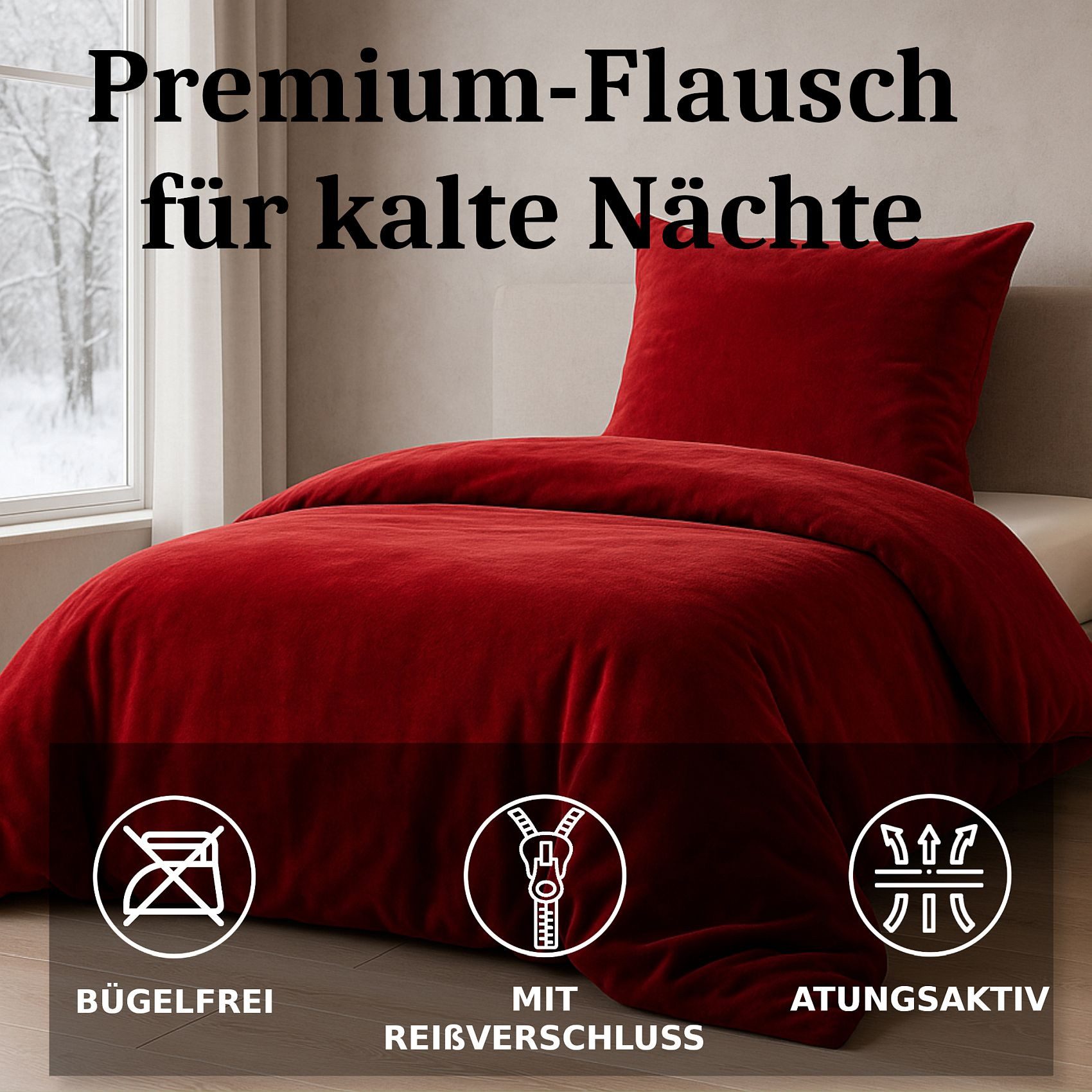 Malika Bettwäsche Cashmere-Touch Fleece, weiche, warme Winterbettwäsche, Cashmere Touch, 2 teilig, Flauschig warmes Teddy-Plüsch – Bild 2 von 5