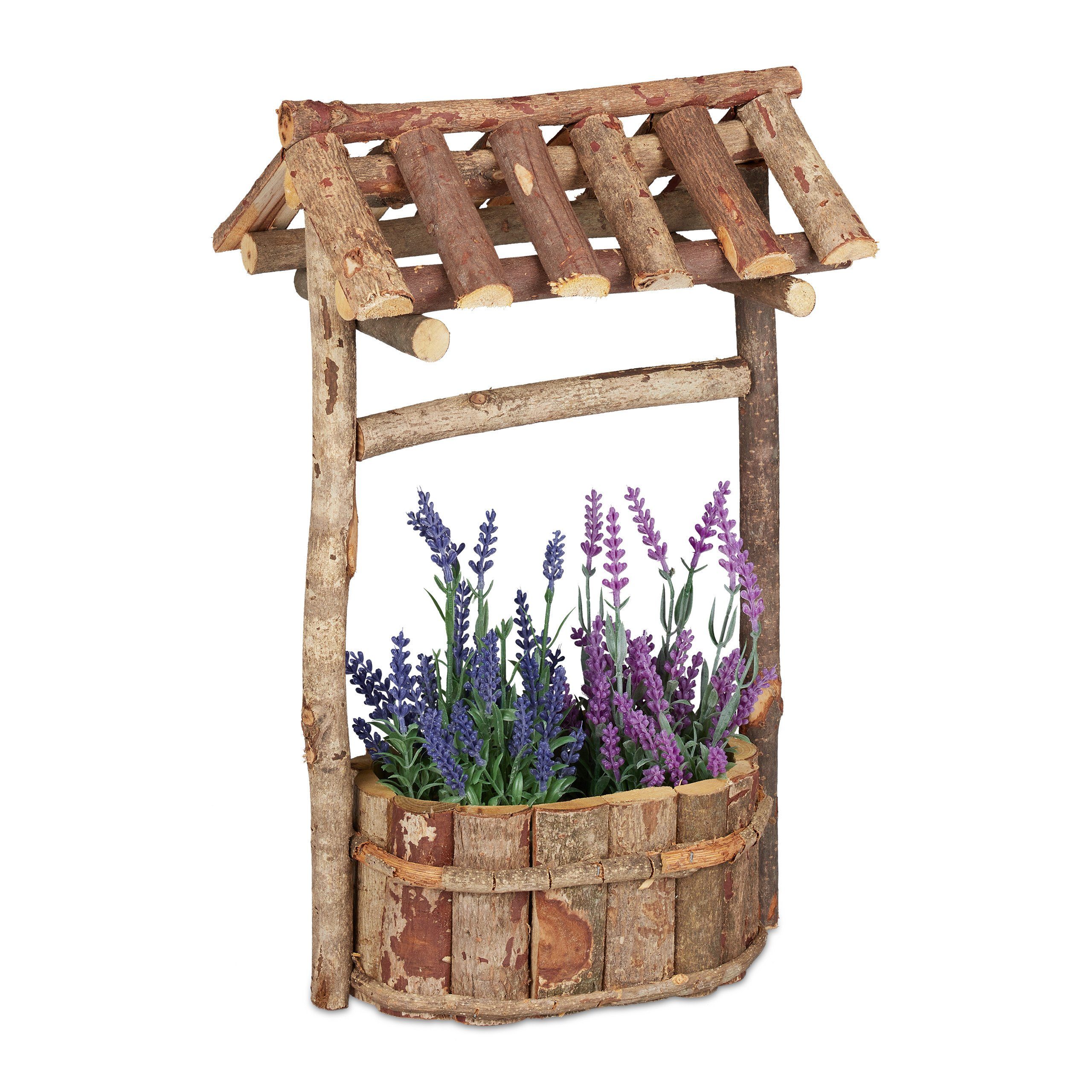 relaxdays Gartenbrunnen Holzbrunnen Garten günstig online kaufen