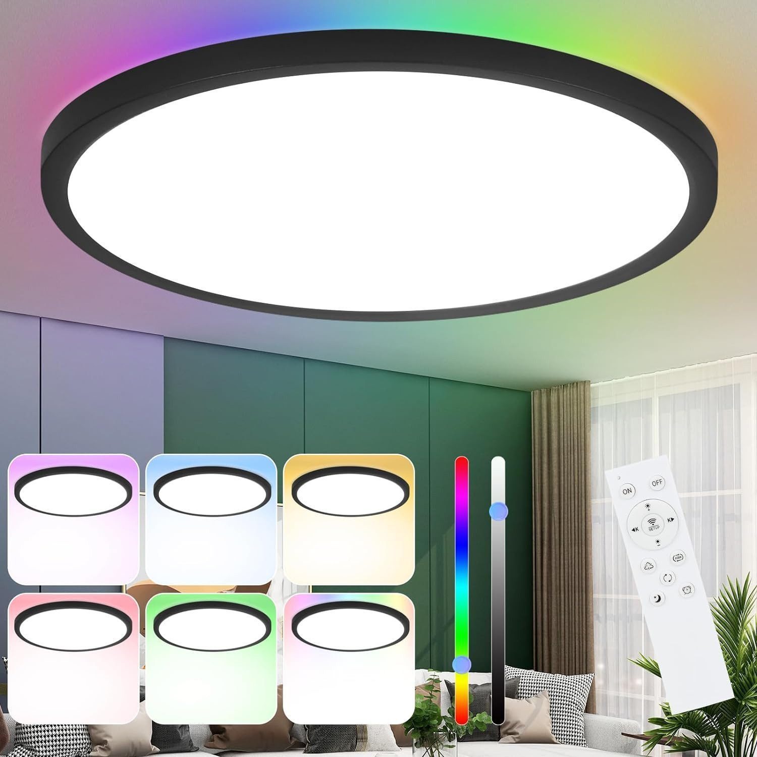 Nettlife LED Deckenleuchte Rund 36W mit unendlicher Helligkeitssteuerung un günstig online kaufen