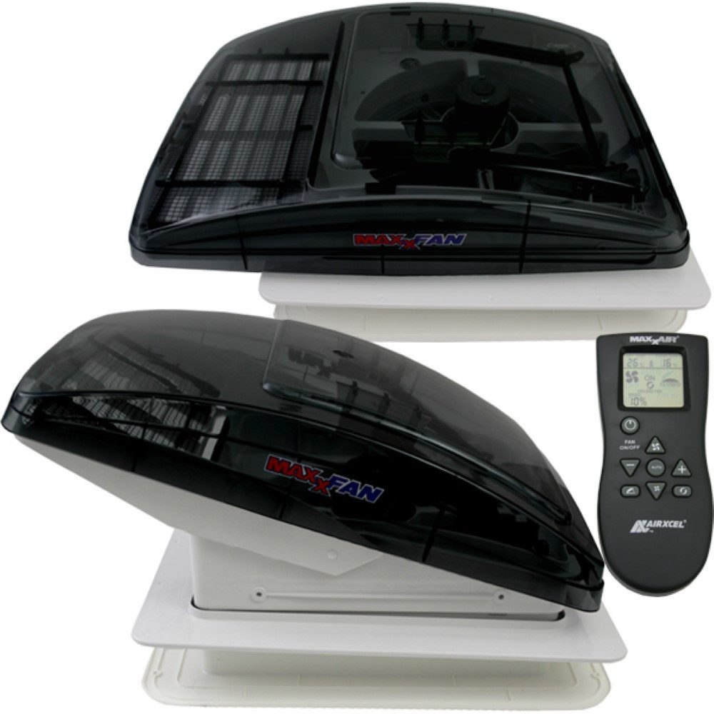 Maxxair Dachfenster MAXXFAN Deluxe getönte Klarglas Dachhaube 40x40 cm mit günstig online kaufen