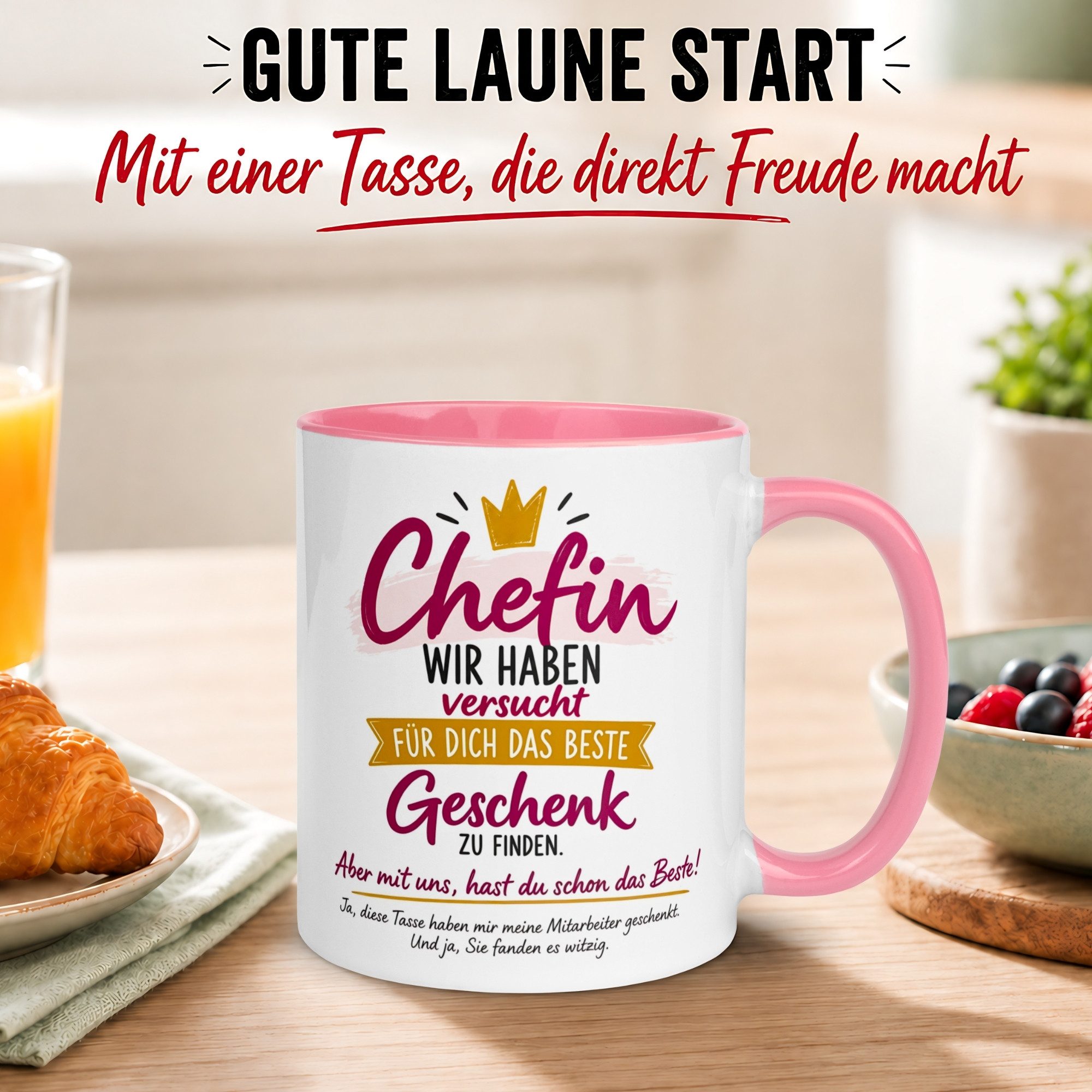 Momentals Tasse Chefin Geschenk „Wir haben versucht das beste Geschenk zu finden“, Gratis Versand · Links-&Rechtshänder · Spülmaschinenfest – Bild 3 von 5