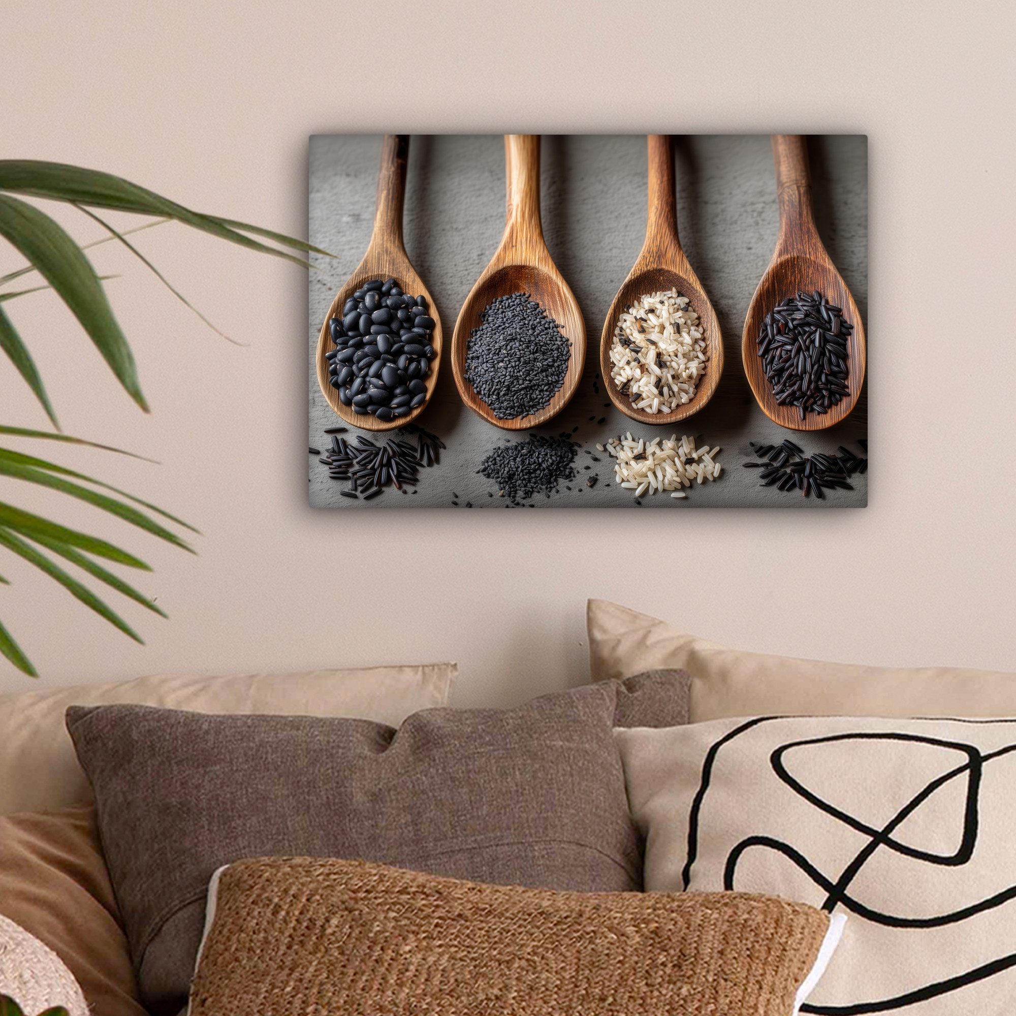 OneMillionCanvasses® Leinwandbild Holz - Löffel - günstig online kaufen