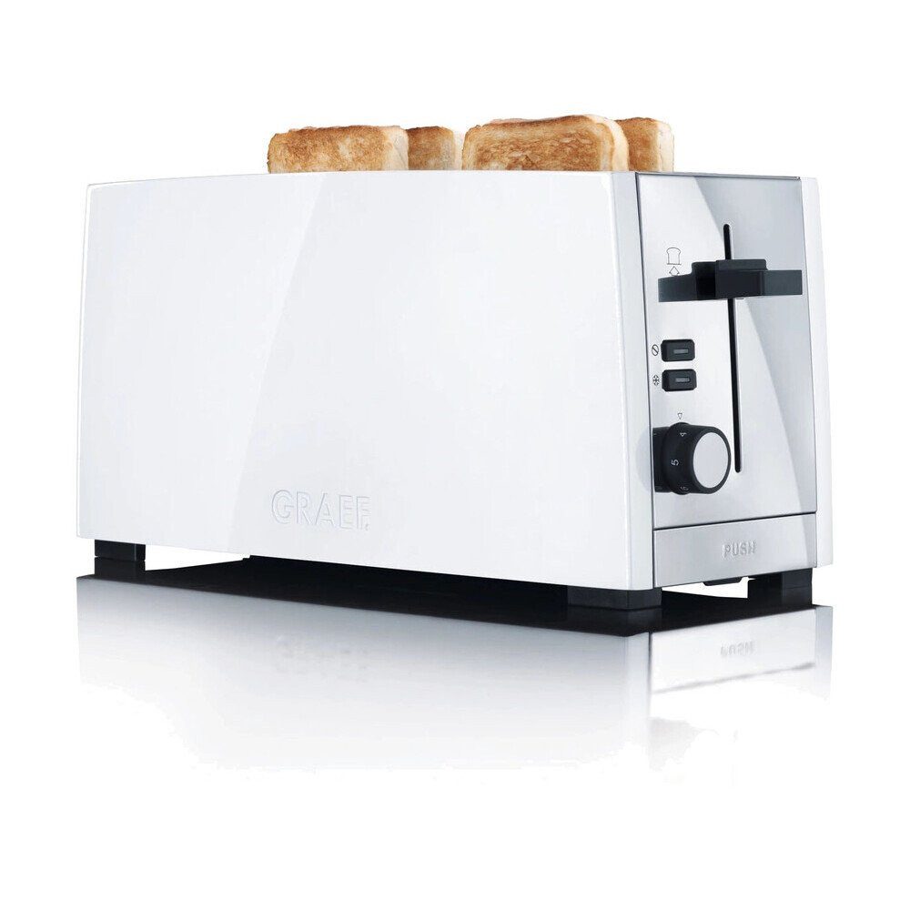 Graef Toaster TO101 4-Scheiben-Toaster 38x16x19 cm 1380 W weiß, TO101, 38,00cm, Edelstahl, Weiß