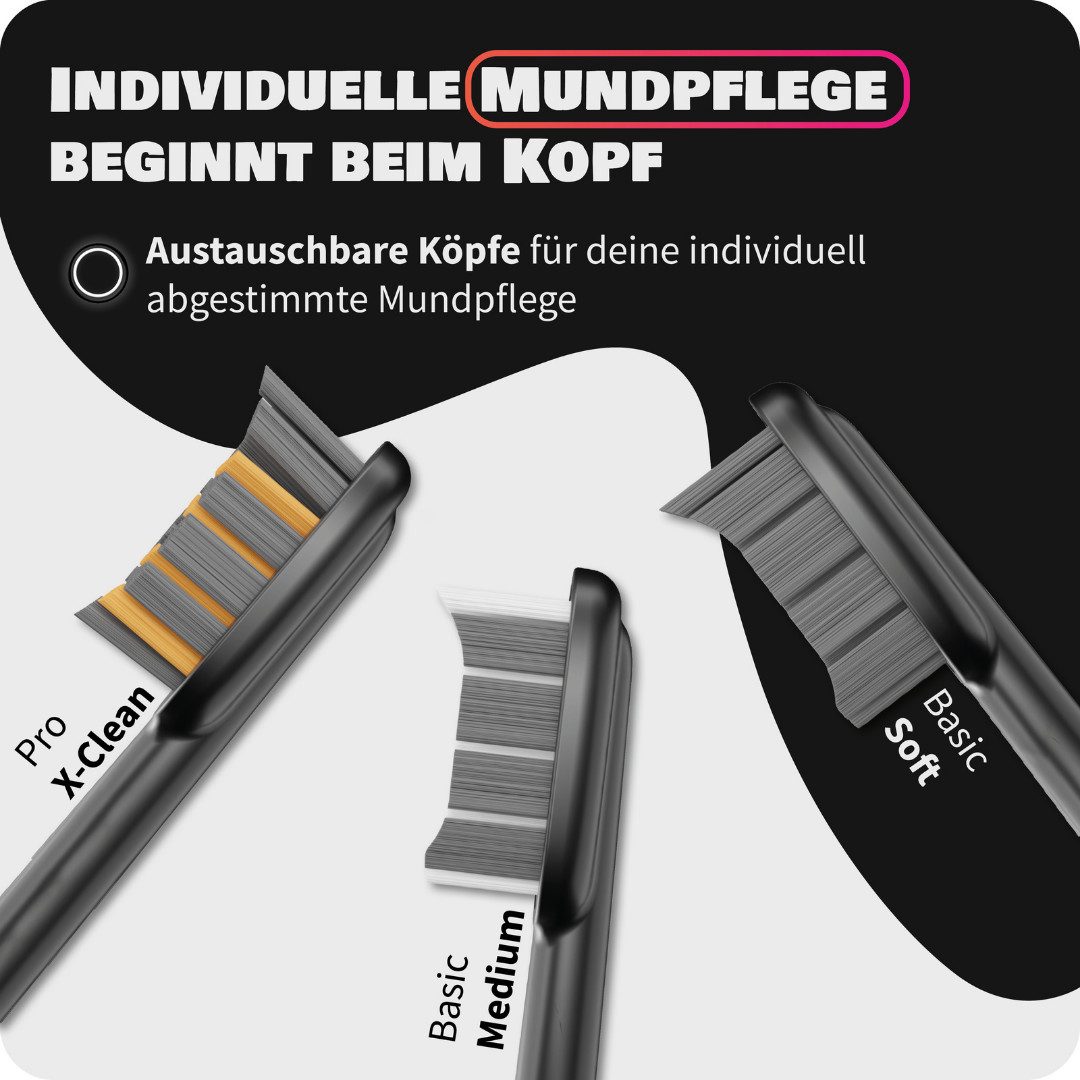 Zahnheld Elektrische Zahnbürste Schallzahnbürste Gero mit Etui schwarz, 5 Putzmodi, Zahnpflege, Mundpflege, Reisezahnbürste, Zahnbürste mit Schall, USB Ladestat – Bild 4 von 5