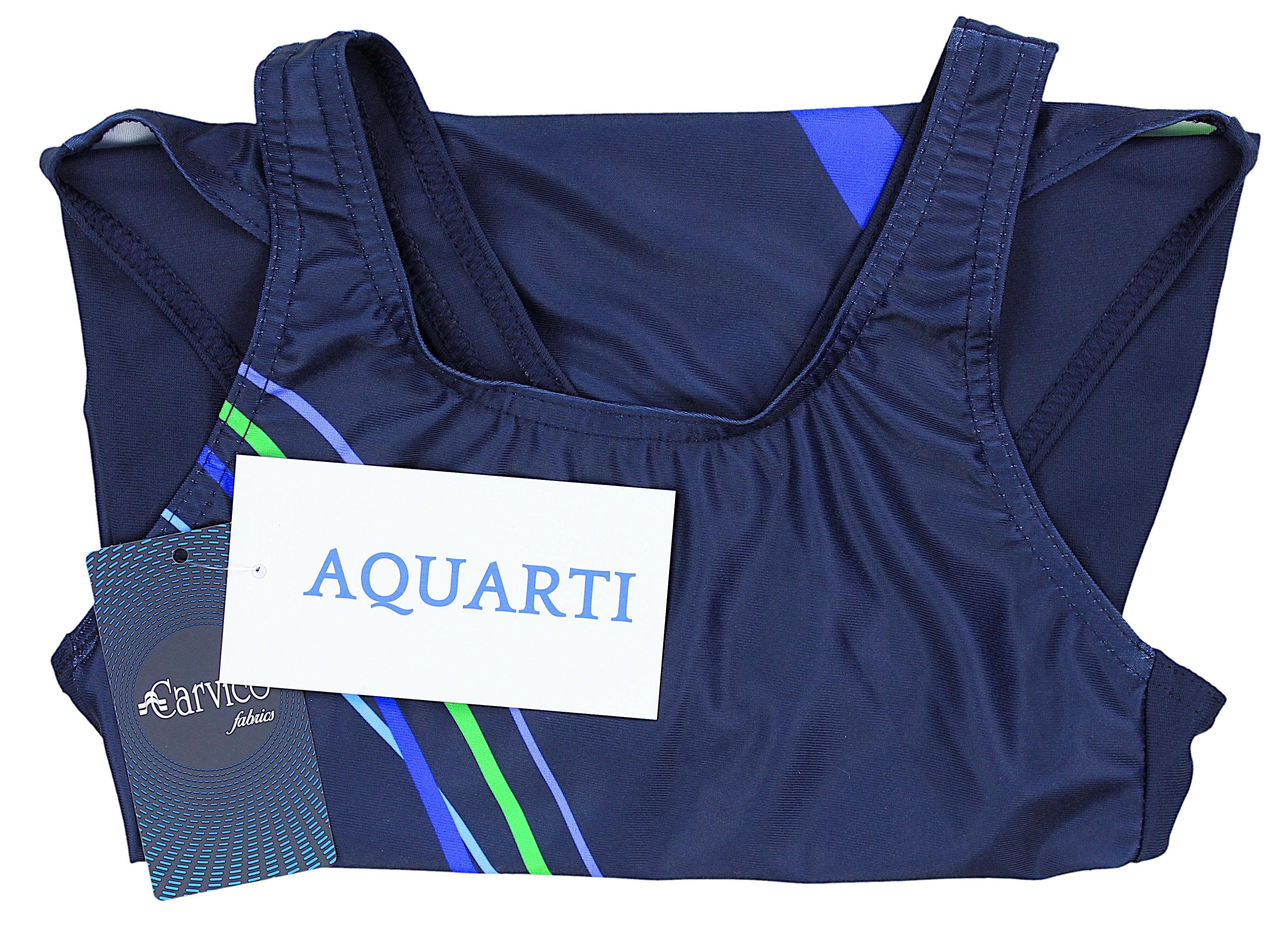 Badeanzug Chlorresistent Muscleback Aquarti / Dunkelblau Schwimmanzug Wettkampf Wellen Badeanzug Grün / Blau Mädchen