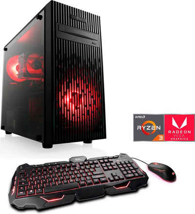 CSL Levitas T8116 Gaming-PC (AMD Ryzen 3 3200G, Radeon Vega 8, 16 GB RAM, 1000 GB SSD, Luftkühlung)