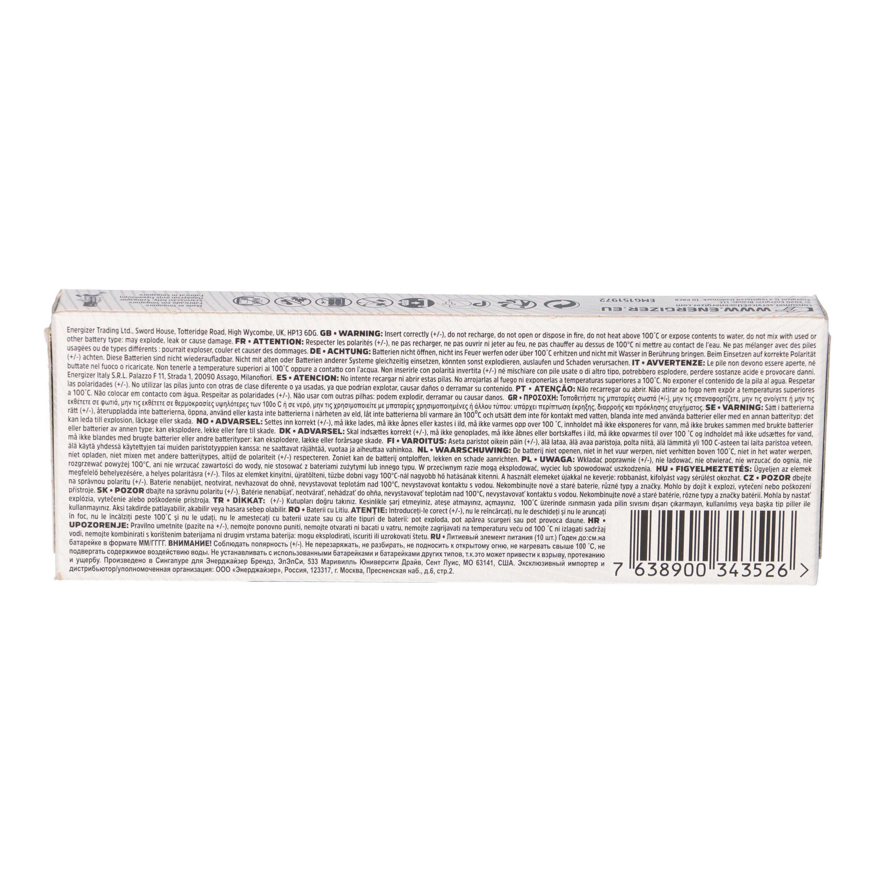 Energizer 10x Energizer Ultimate Batterie Lithium LR06 1.5V AA Batterie