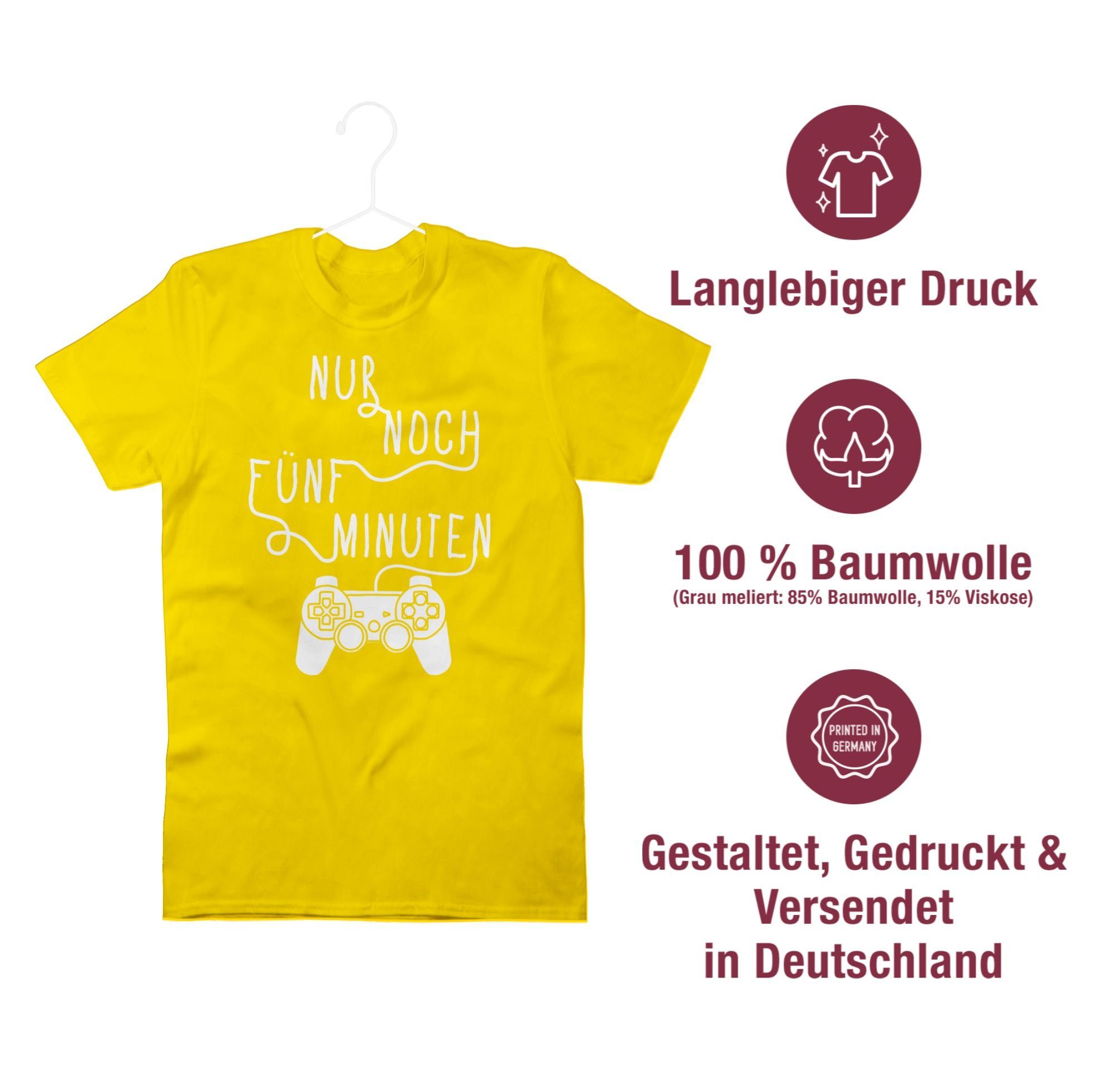 Nur - Shirtracer Gelb noch Geschenke 3 weiß T-Shirt Nerd 5 Minuten