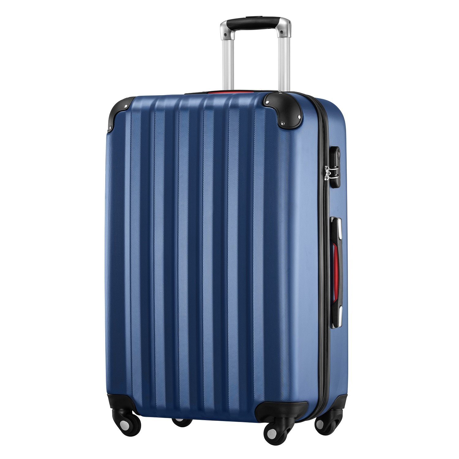 KOFFER-BARON* Koffer Trolley Hartschalenkoffer ABS, Reisegepäck XL naviblau Basic