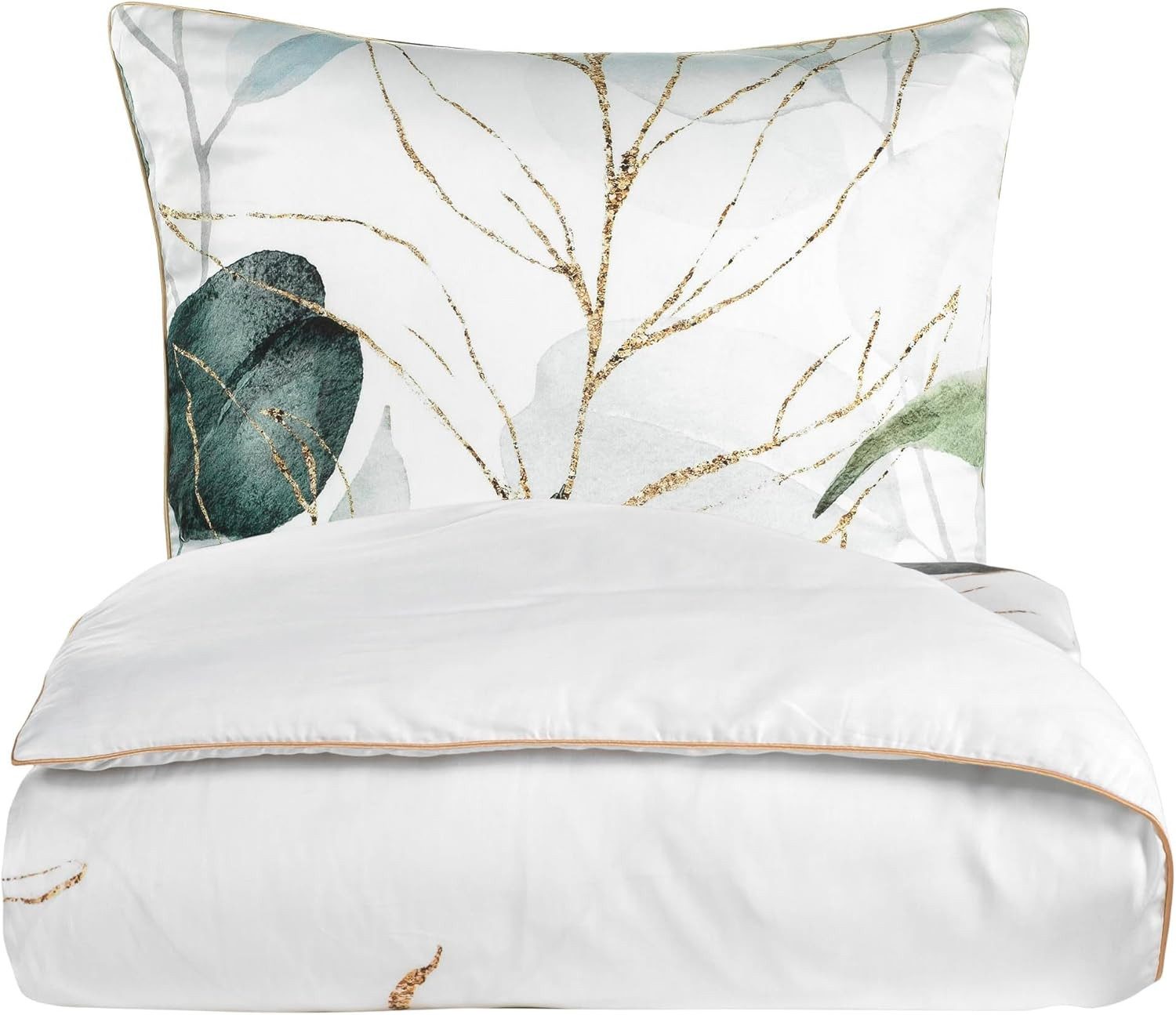 Aymando Bettwäsche Leaf Olive, 100% Baumwolle günstig online kaufen