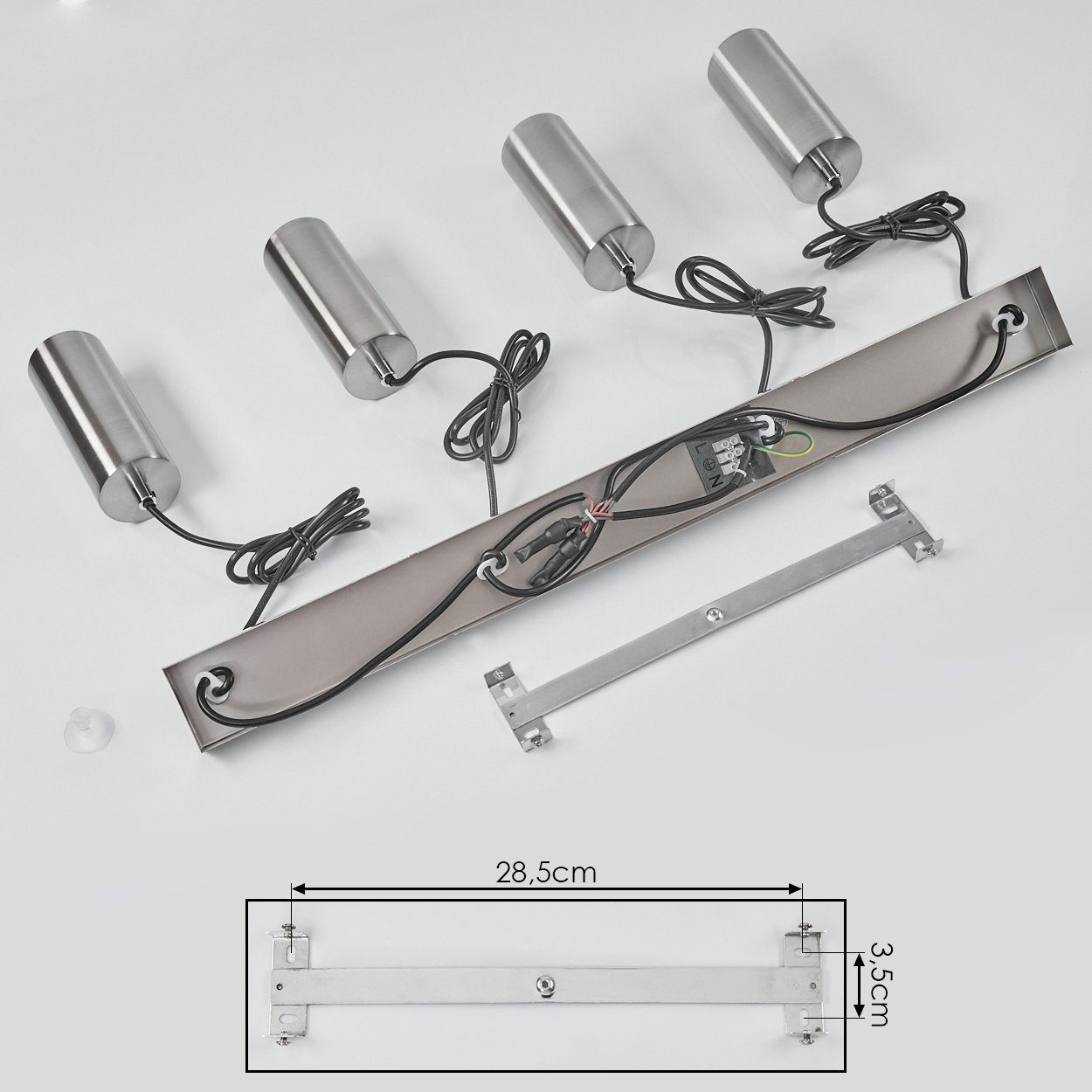 hofstein Pendelleuchte »Gambellara« moderne Hängelampe Metall in Pendellampe ohne mit (einstellbar), GU10 Schirmen aus Nickel-matt, Leuchtmittel