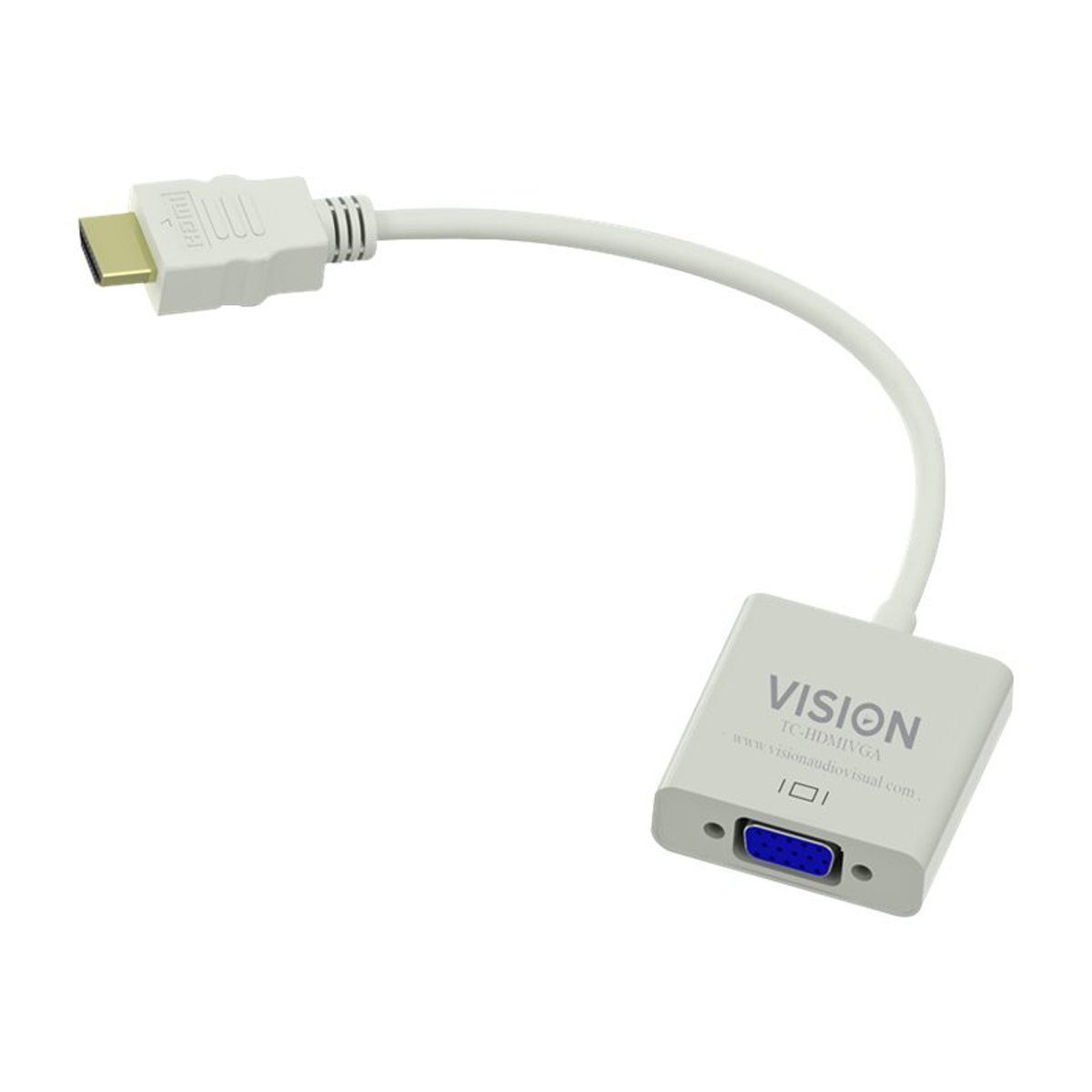 Vision HDMI zu VGA-Adapter HDMI-Adapter, 1920 x 1080, Gesamtlänge: 230 mm, Weiß