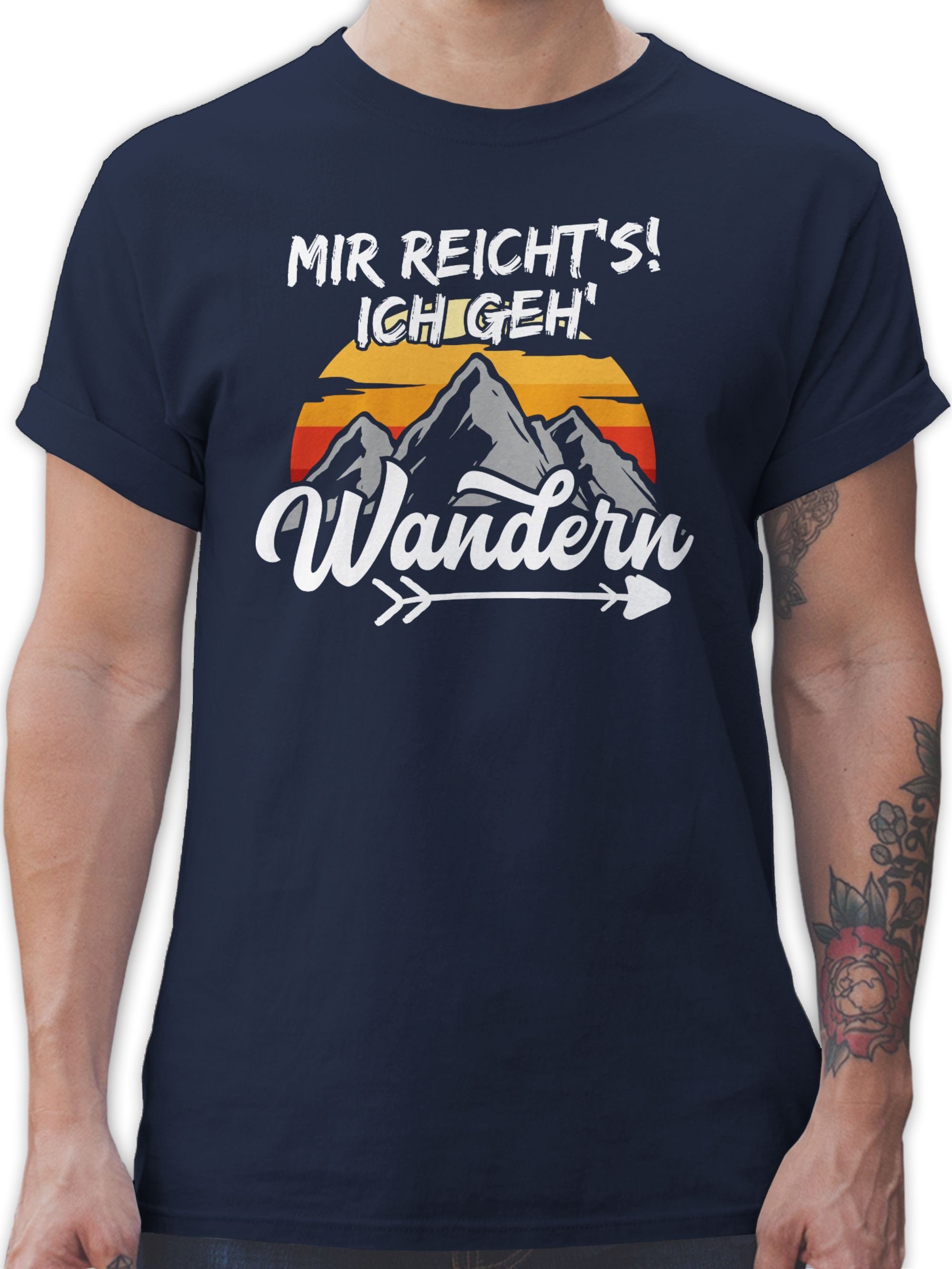 Shirtracer T-Shirt Mir reicht's ich geh wandern - Pfeil - retro Hobby Outfit 02 Navy Blau