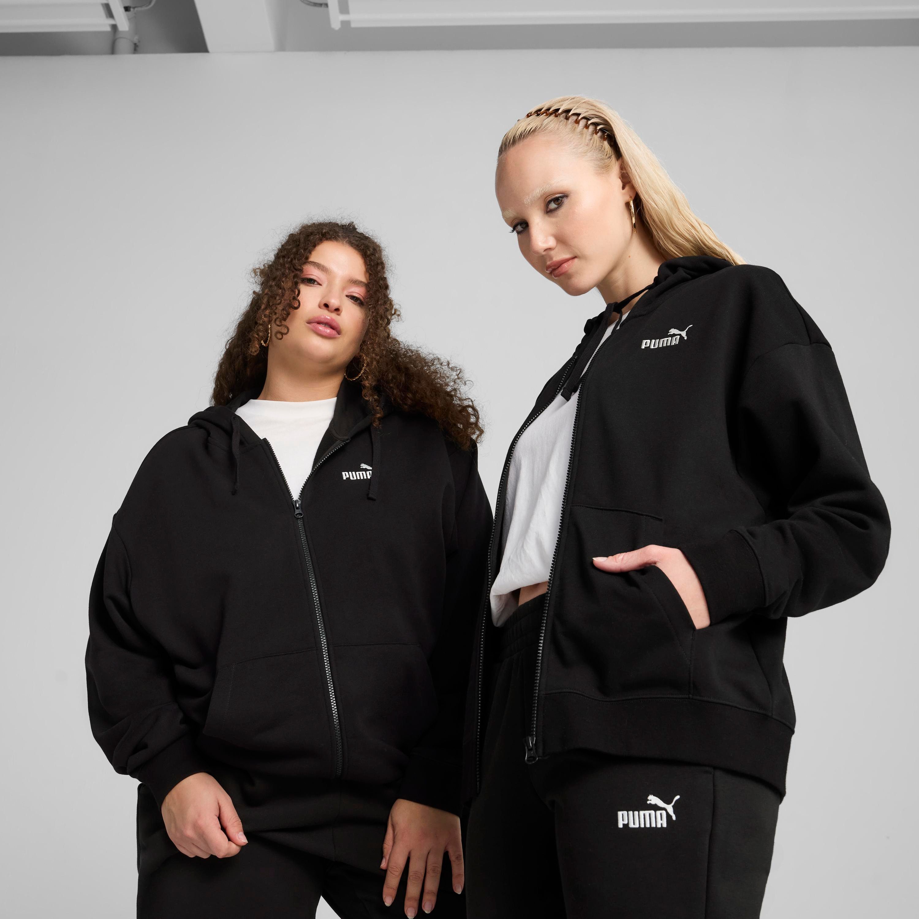 PUMA Kapuzensweatshirt ESS SMALL NO 1 LOGO COMFORT FULL-ZIP HOODIE TR mit verstellbarer Kapuze, mit Kängurutasche, komfortable Passform