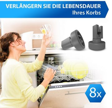 VIOKS Montagezubehör Geschirrspüler Korbrolle Ersatz für Electrolux 5028696700/0 (8 St), für Oberkorb Geschirrspüler