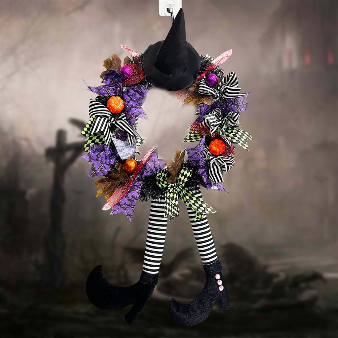 Kranz Dress Kranz DÖRÖY Kunstgirlande Halloween hängend, hängend,Party Tür Up Hexe hängend,