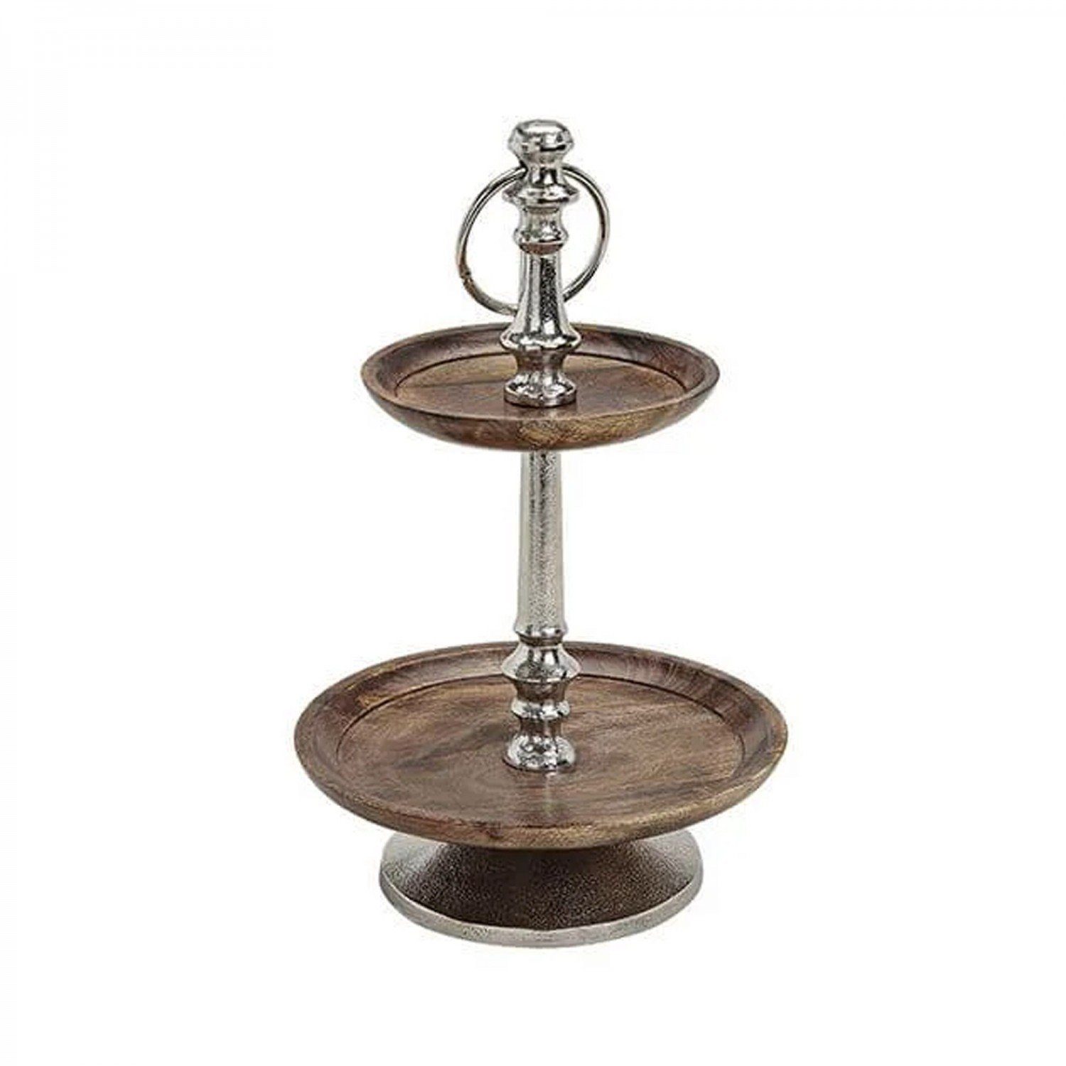 mitienda Servier-Set Etagere aus Holz und Metall rund, 2-stufig. € 69,50