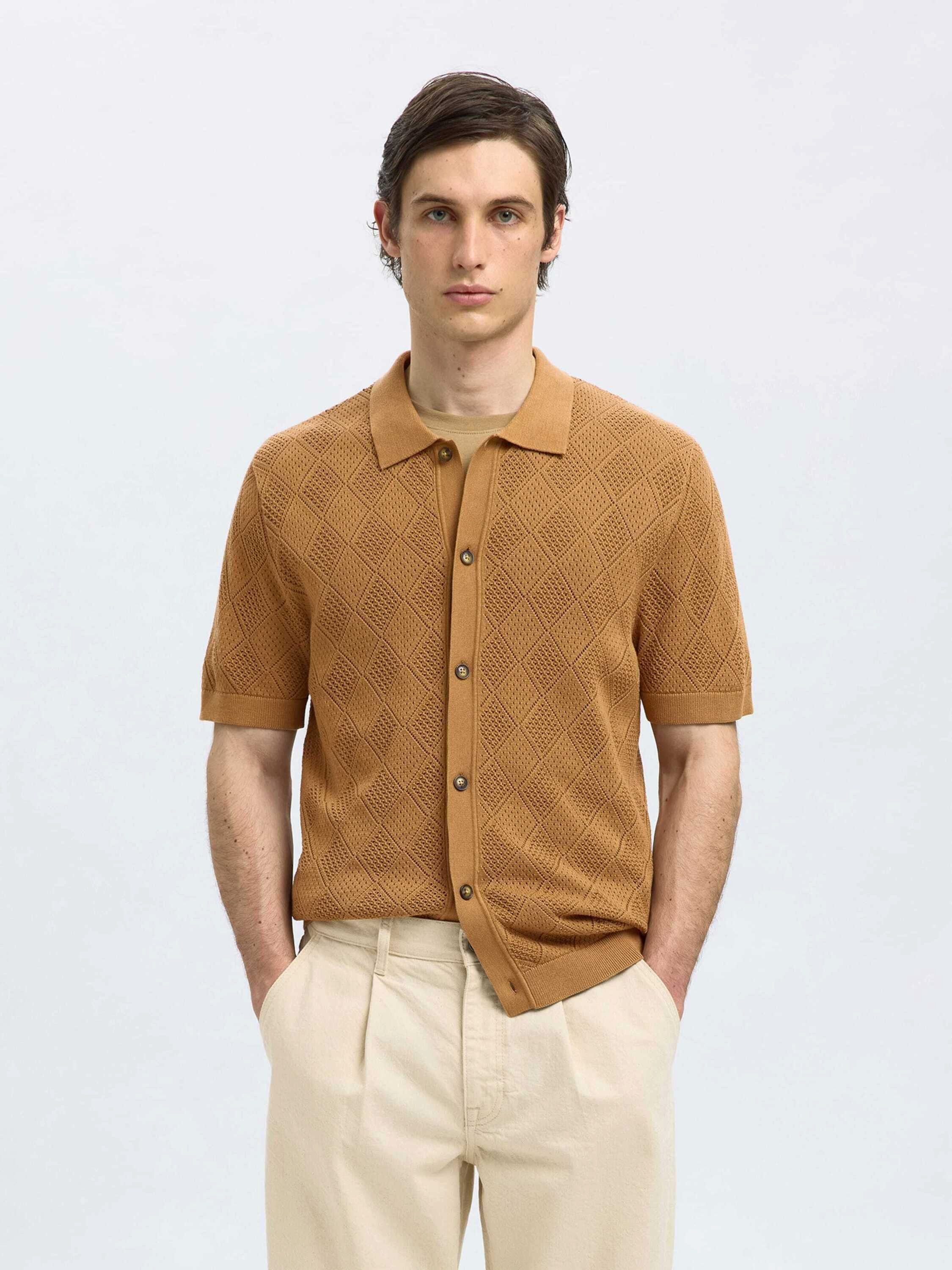 Selected Strickjacke SLHARCO (1-tlg) Lochmuster günstig online kaufen