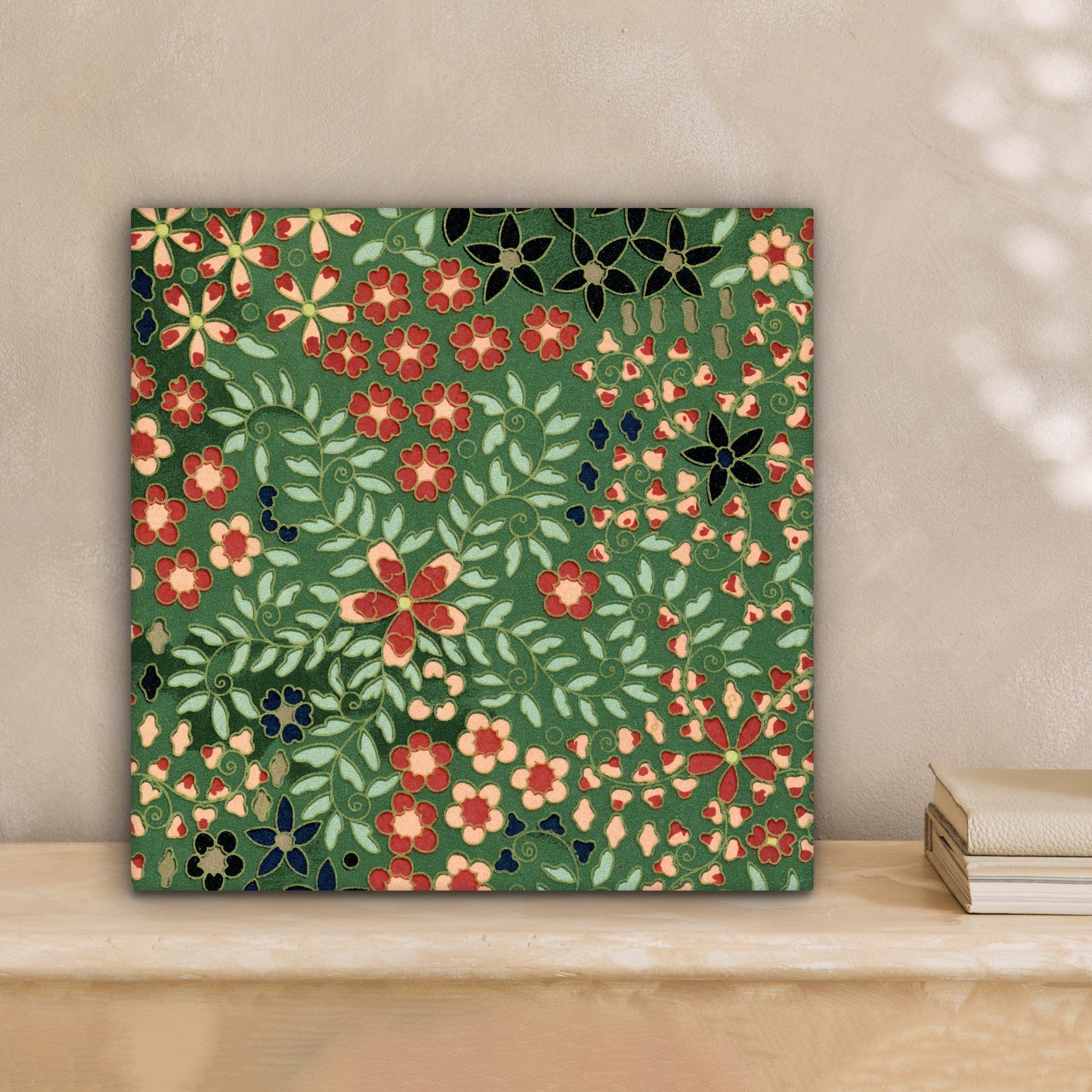 cm - - St), Weihnachten Leinwand Wohnzimmer für Bilder Feiertage, OneMillionCanvasses® (1 Leinwandbild - Rot 20x20 Schlafzimmer, - Grün Blumen