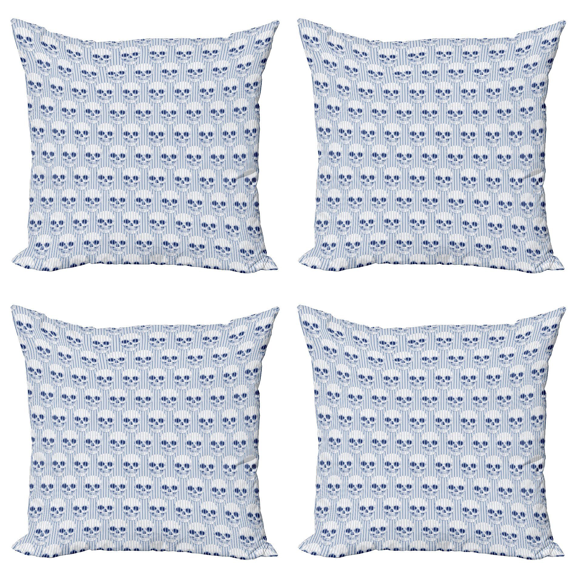 Modern (4 Digitaldruck, Optical Schädel Stück), Geometrisch Doppelseitiger Abakuhaus Kissenbezüge Accent Blauer
