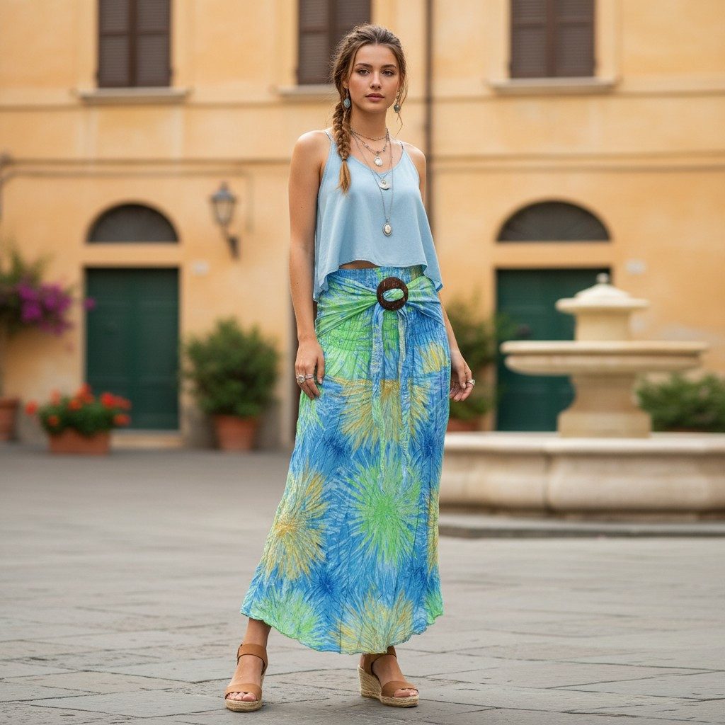 Guru-Shop Minirock Boho Sommerrock, Maxirock Hippie chic,.. alternative Bekleidung