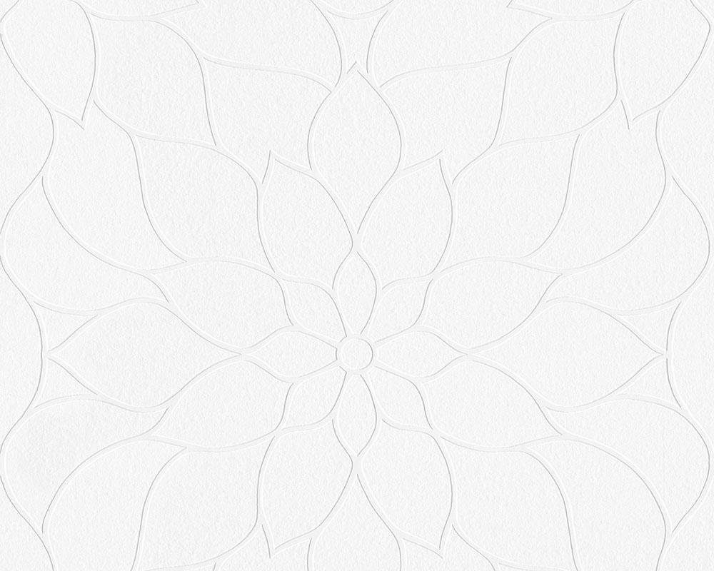 strukturiert Meistervlies, Überstreichbar Blumentapete Vliestapete floral, A.S. Création matt geblümt, Weiß