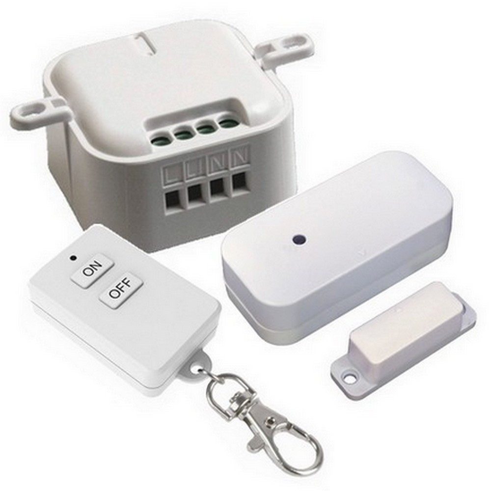 DIW-Funk Funk-Empfangsmodul Abluftsteuerung, Intertechno CMR-2000+Fensterkontakt+Keysender, für Küche, Duntsabzugshaube, Spar-Set, Funk-Steuerung