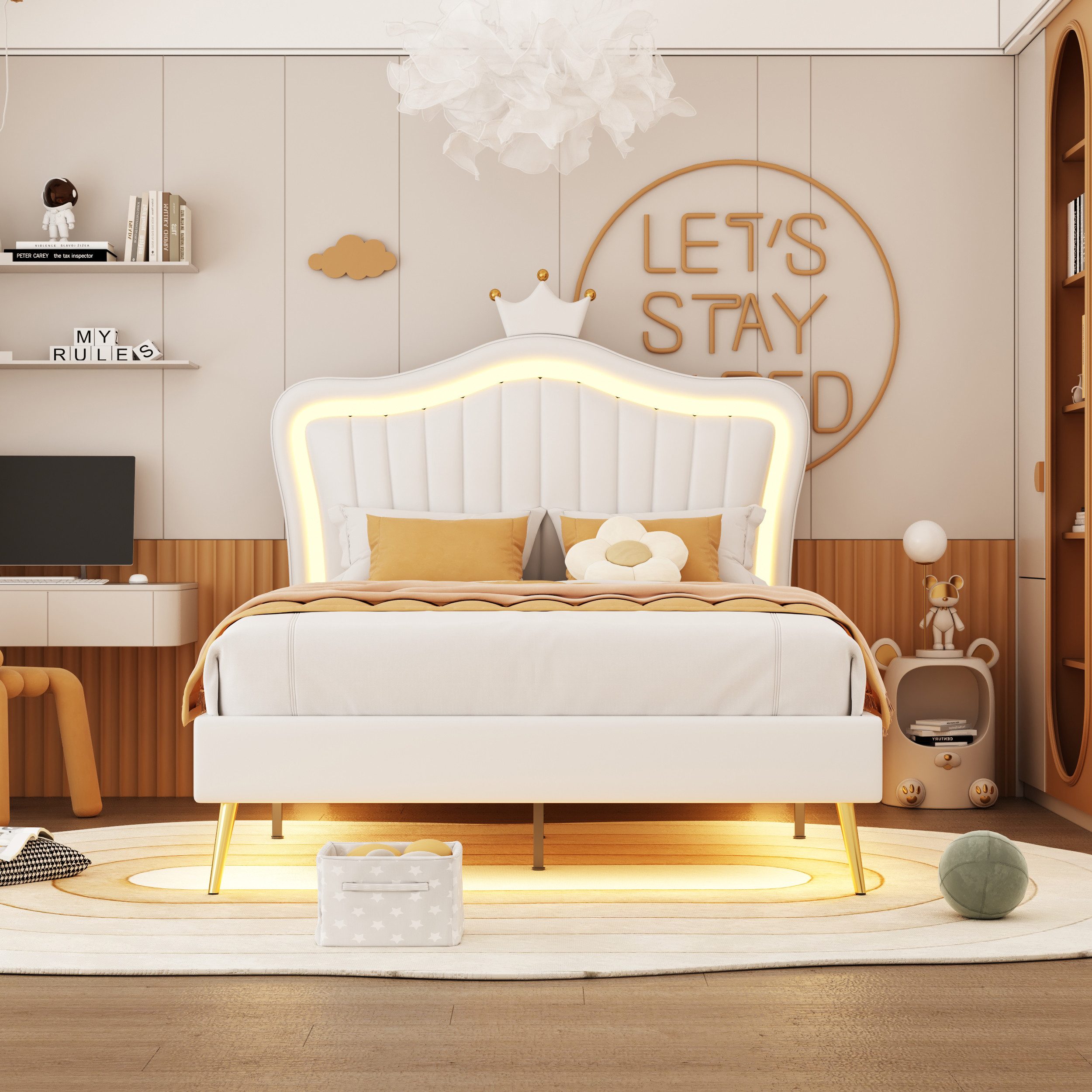 STILVORA Kinderbett 90x200 Polsterbet mit Matratze,Jugendbett günstig online kaufen