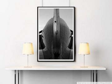 Sinus Art Poster 90x60cm Poster Fotografie Antikes Flugzeug schwarz weiß
