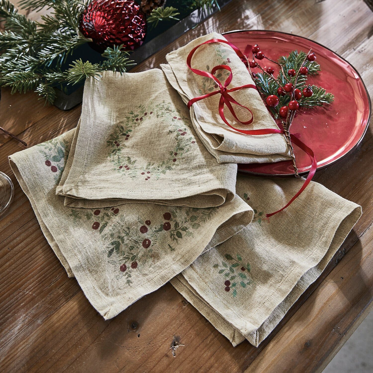 Mirabeau Stoffserviette Serviette 4er Set Lenius leinen