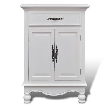 furnicato Sideboard Holzschränkchen mit 2 Türen 1 Schublade Weiß