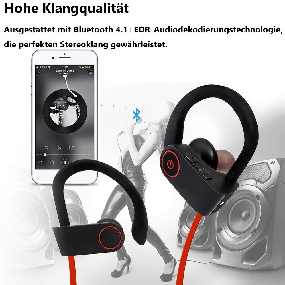 Schwarz Bluetooth-Kopfhörer Bluetooth In-Ear Kopfhörer GelldG in